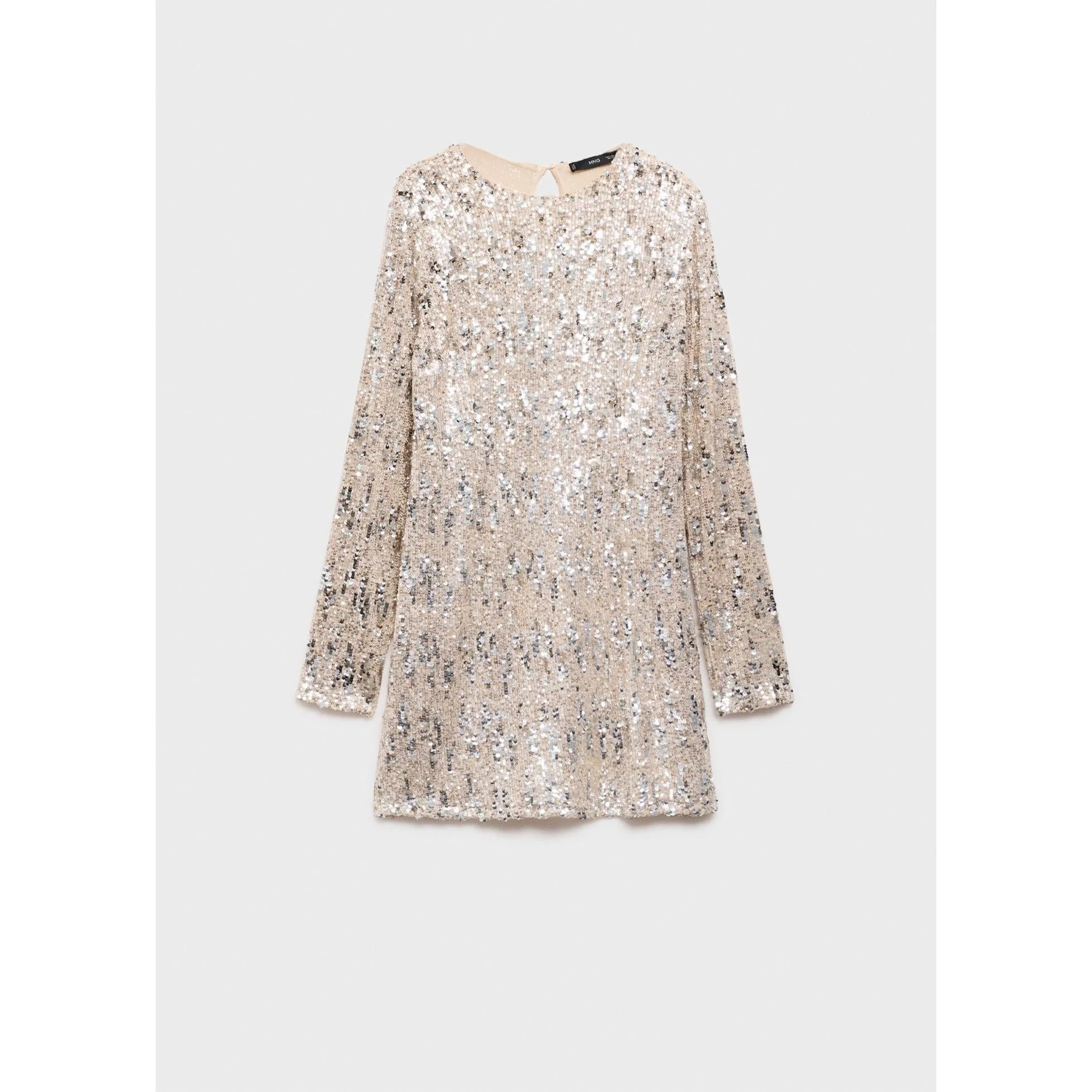 Robe Paillettes Épaulettes - Silver - Image 2