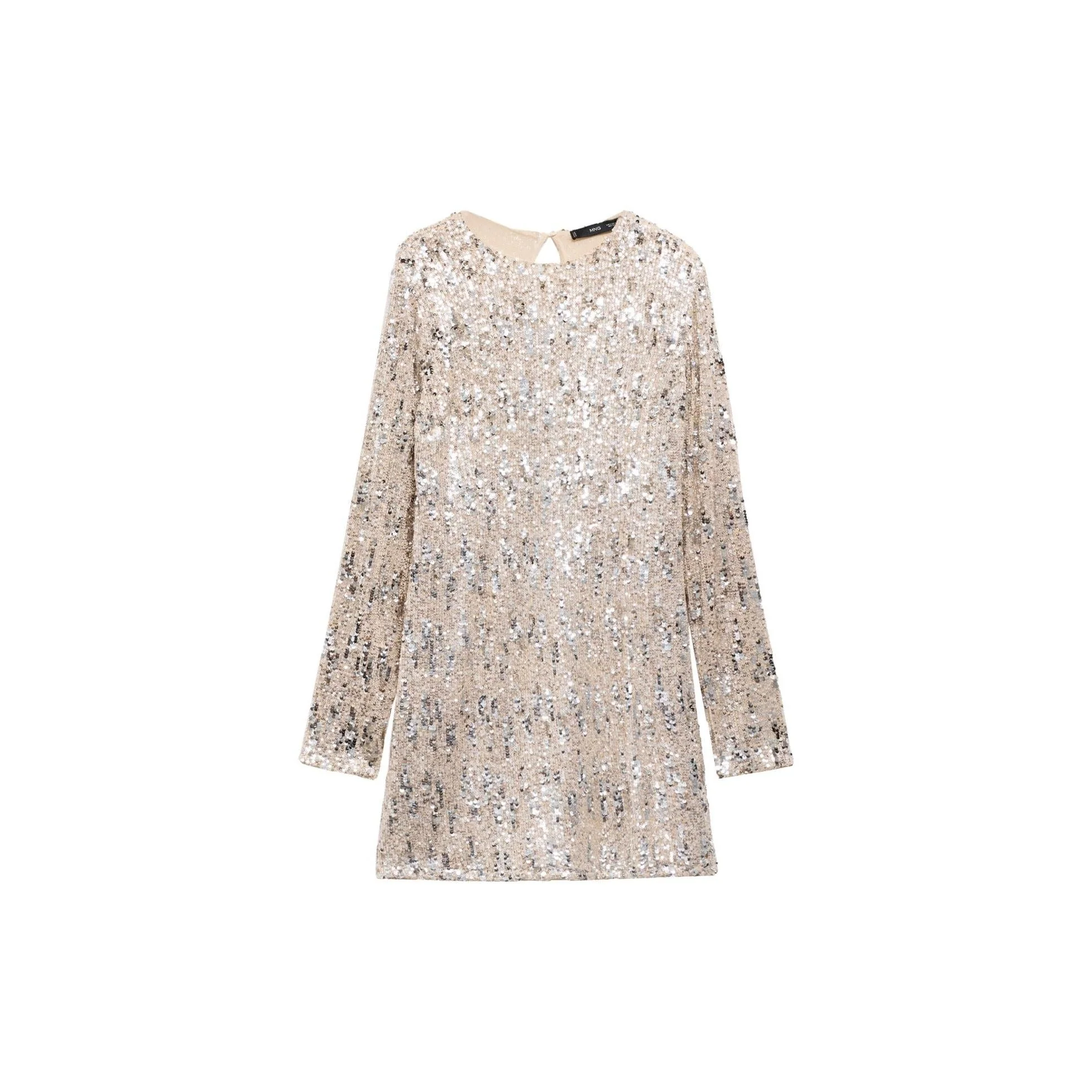 Robe Paillettes Épaulettes - Silver - Image 3