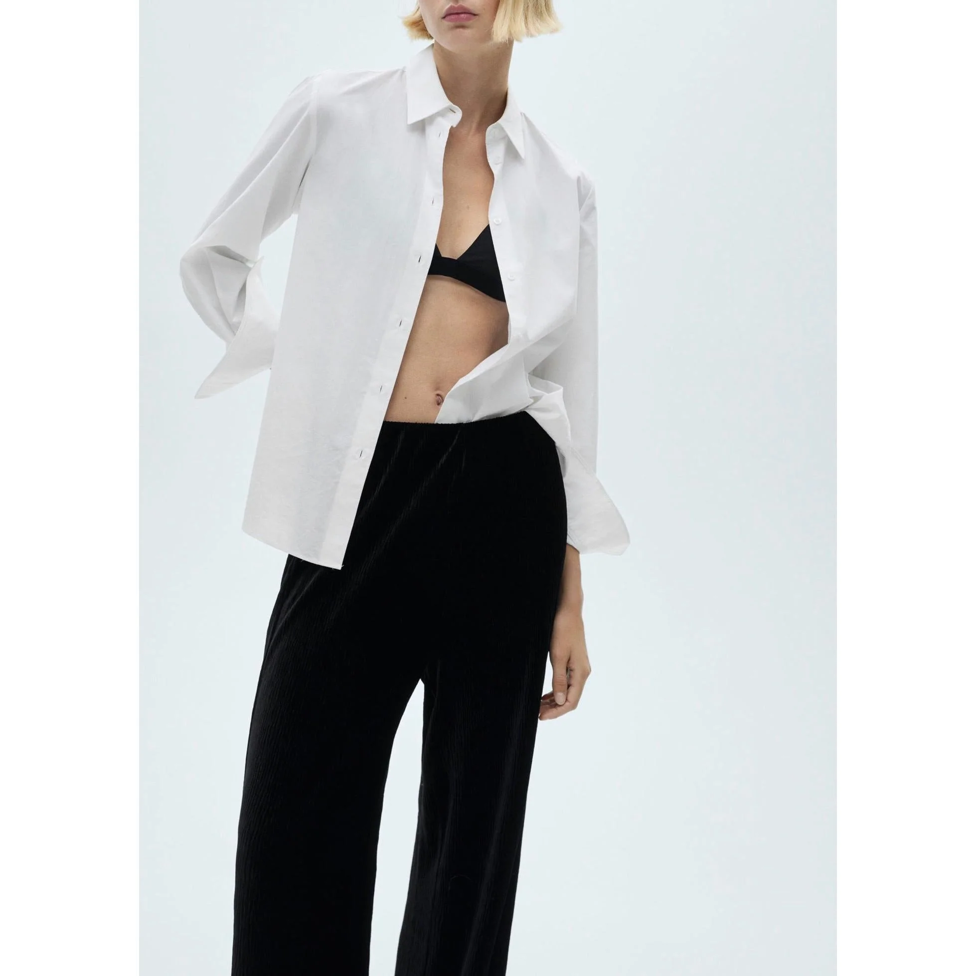 Pantalon Droit En Velours - Black - Image 4
