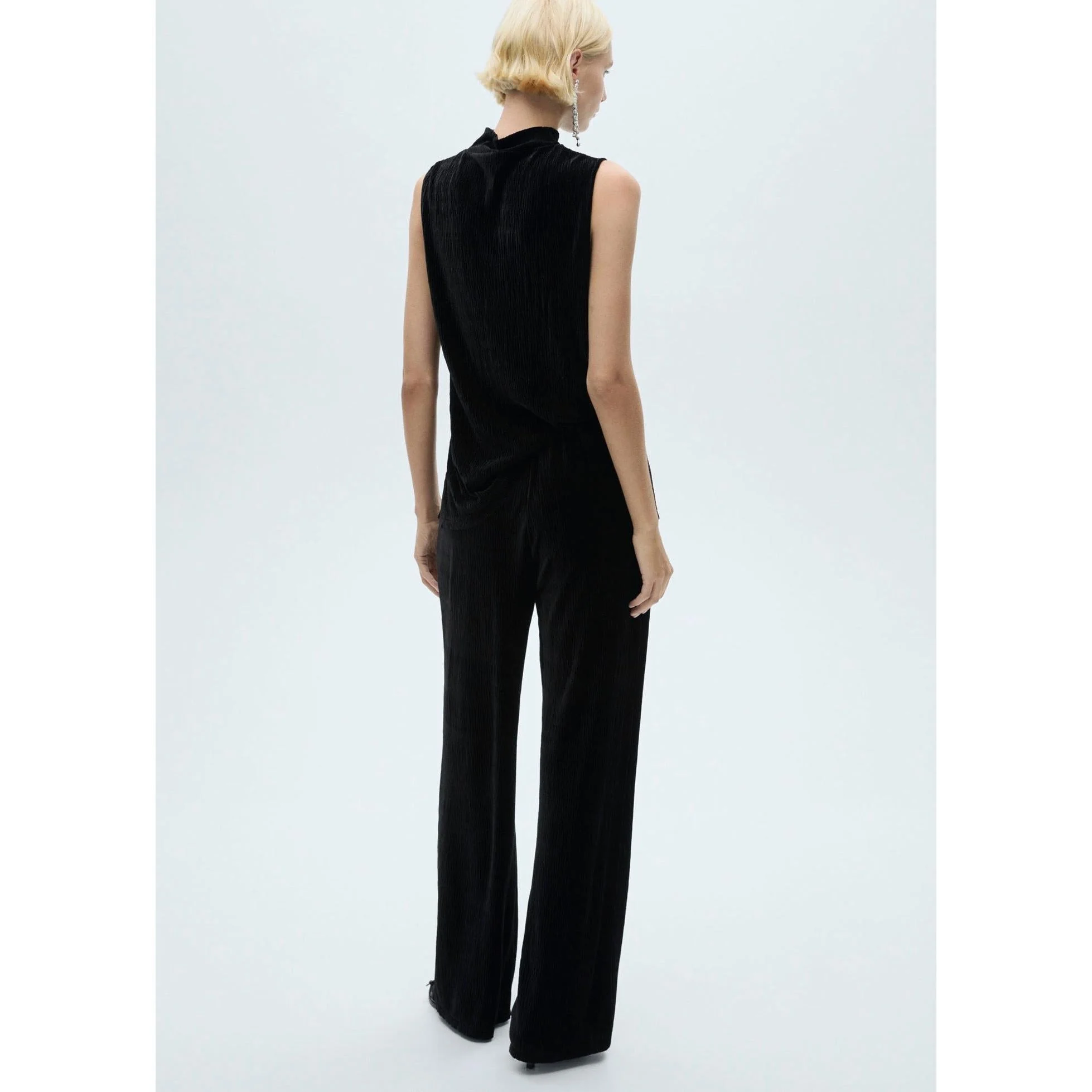 Pantalon Droit En Velours - Black - Image 6