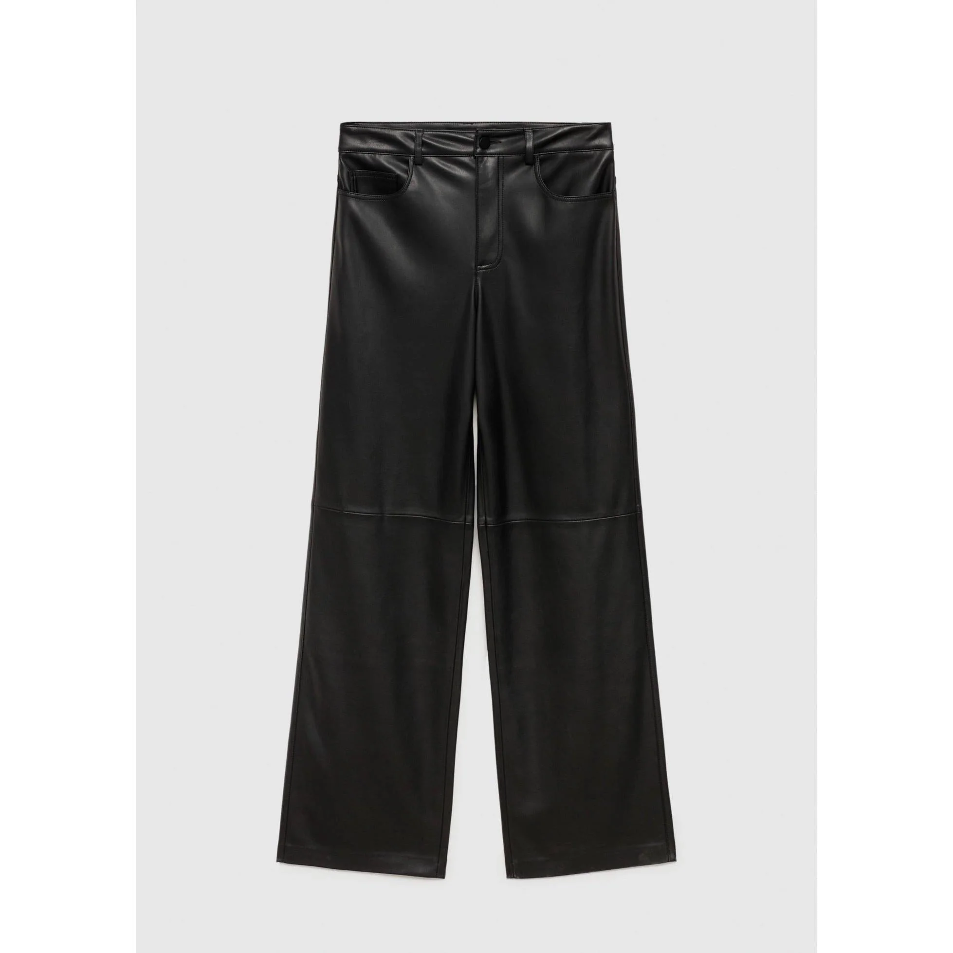 Pantalon Taille Normale Similicuir - Black - Image 2