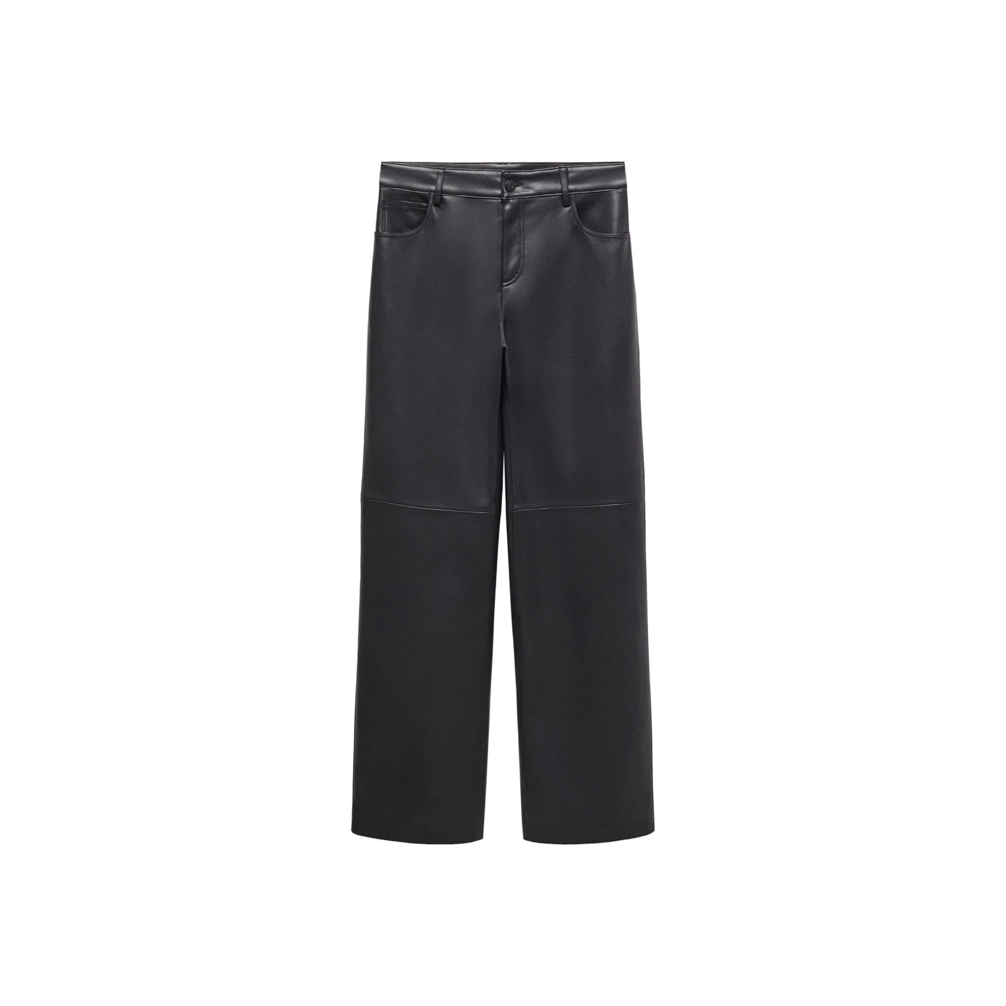 Pantalon Taille Normale Similicuir - Black - Image 3