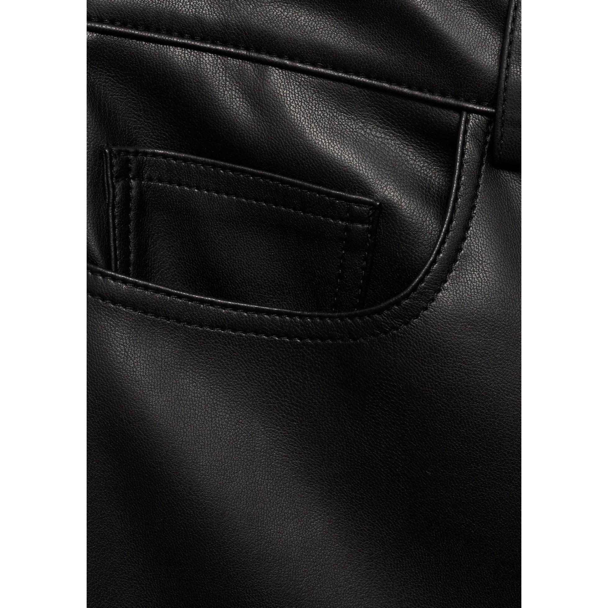 Pantalon Taille Normale Similicuir - Black - Image 9