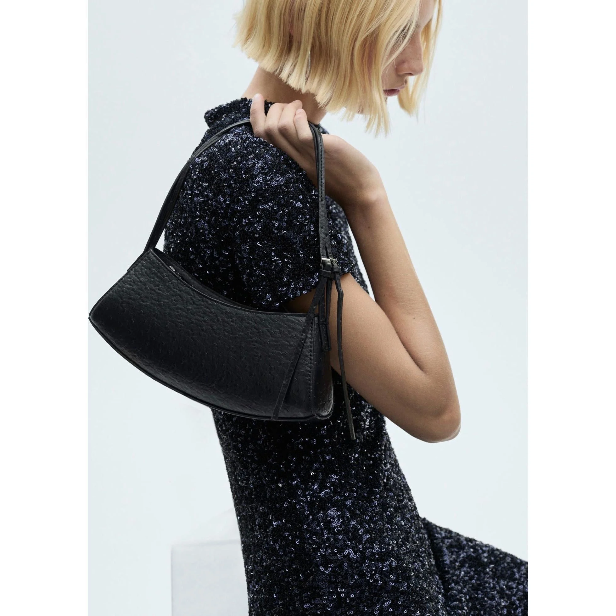 Robe Paillettes Manches Courtes - Night Blue - Image 4