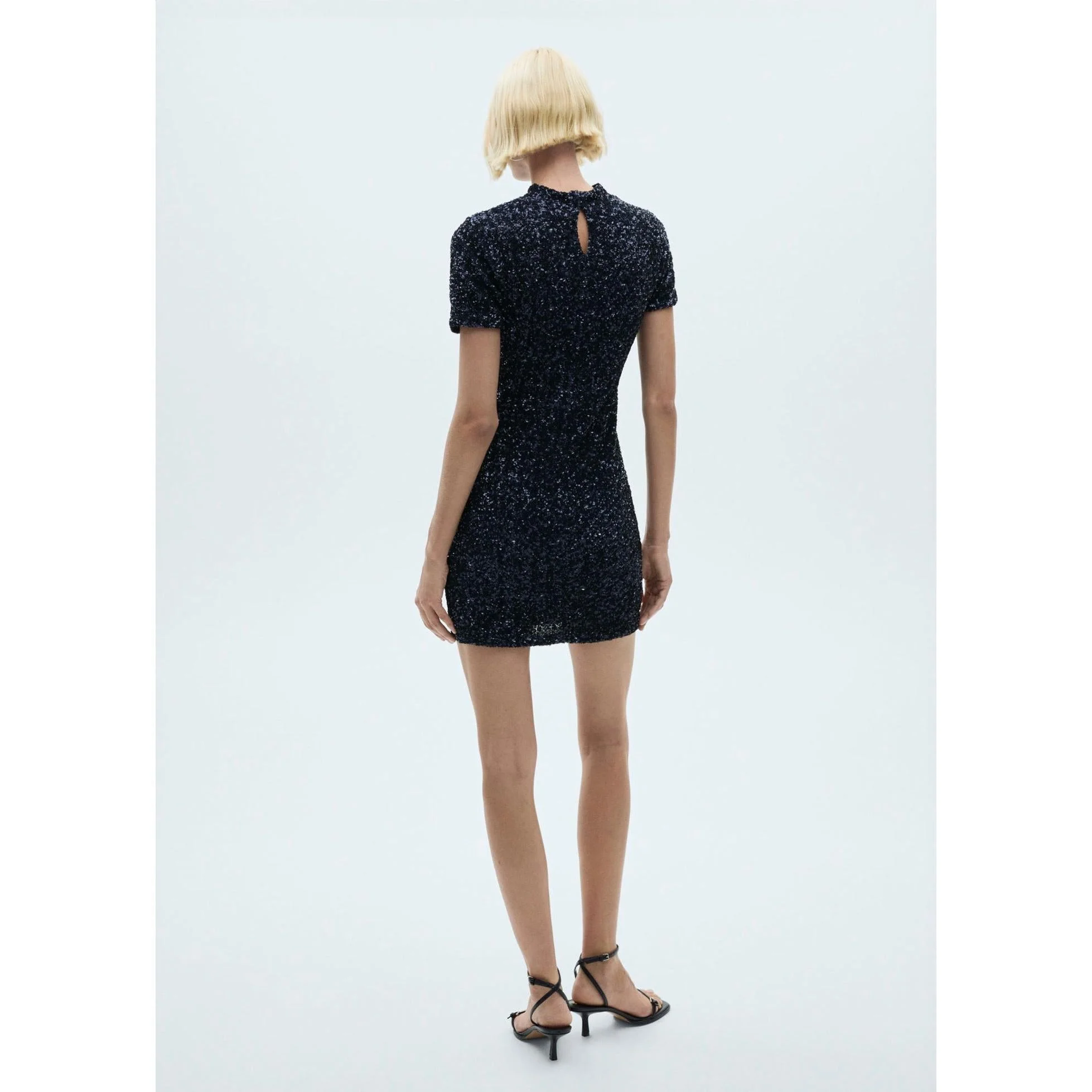 Robe Paillettes Manches Courtes - Night Blue - Image 6