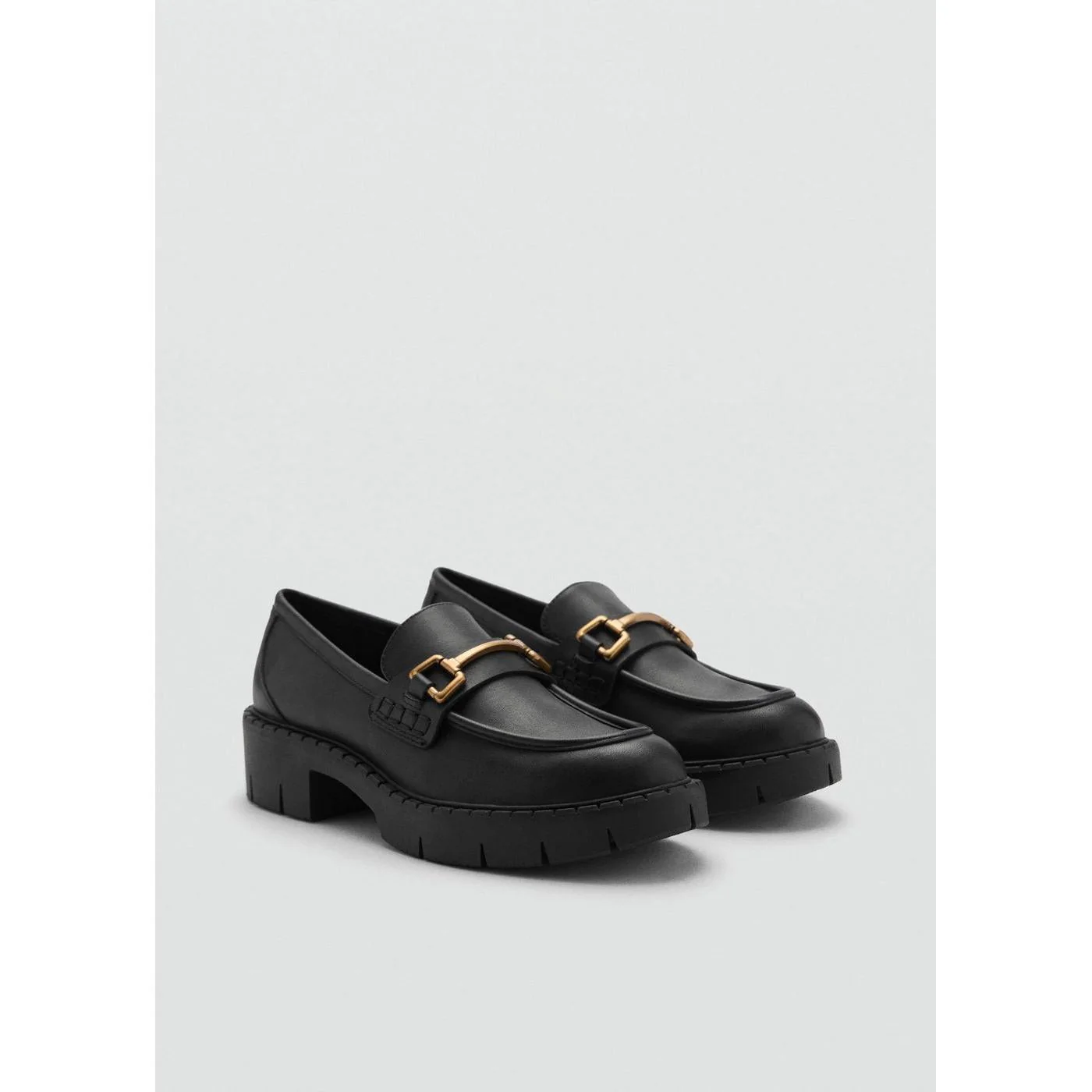 Mocassins Cuir Détail Métallique - Black - Image 2