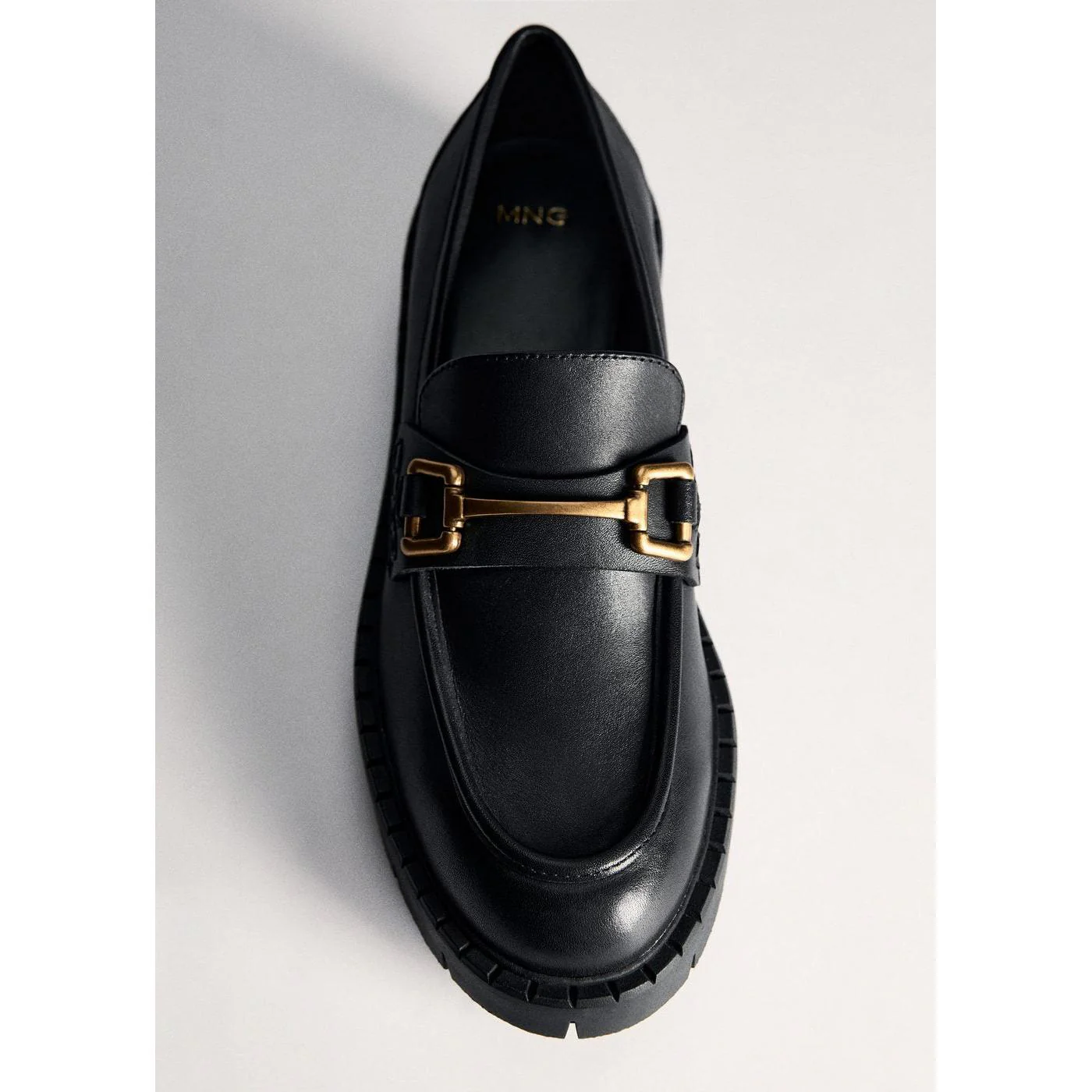 Mocassins Cuir Détail Métallique - Black - Image 4