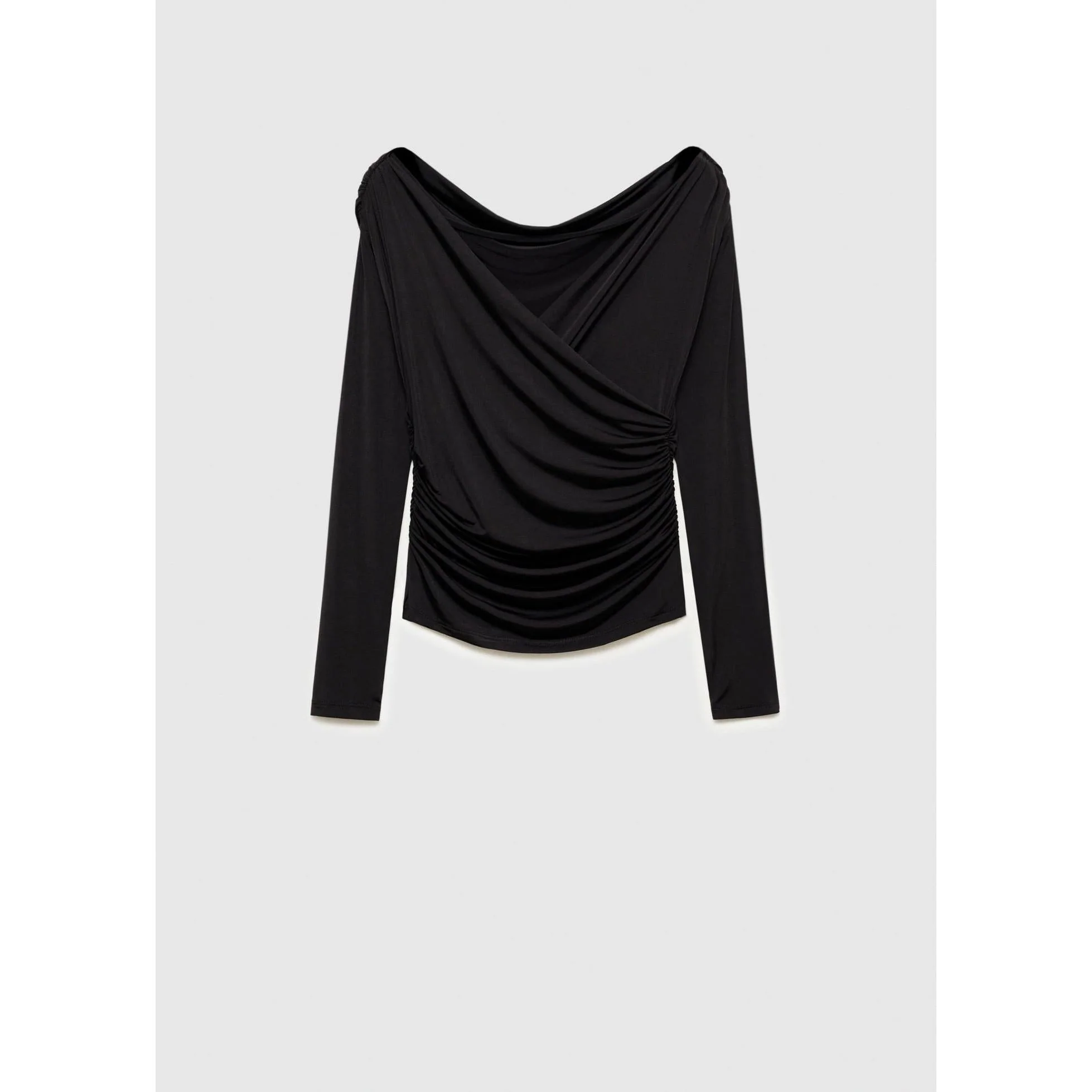 Crossover-Design T-Shirt - Black - Image 2