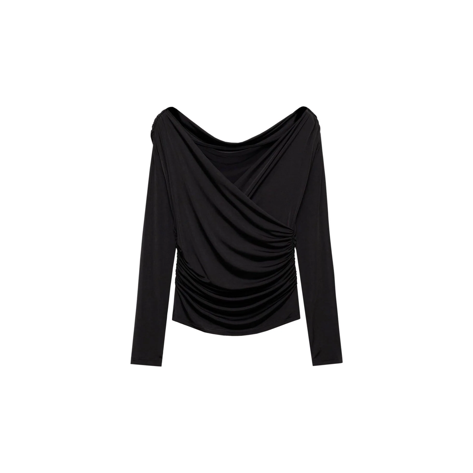 Crossover-Design T-Shirt - Black - Image 3