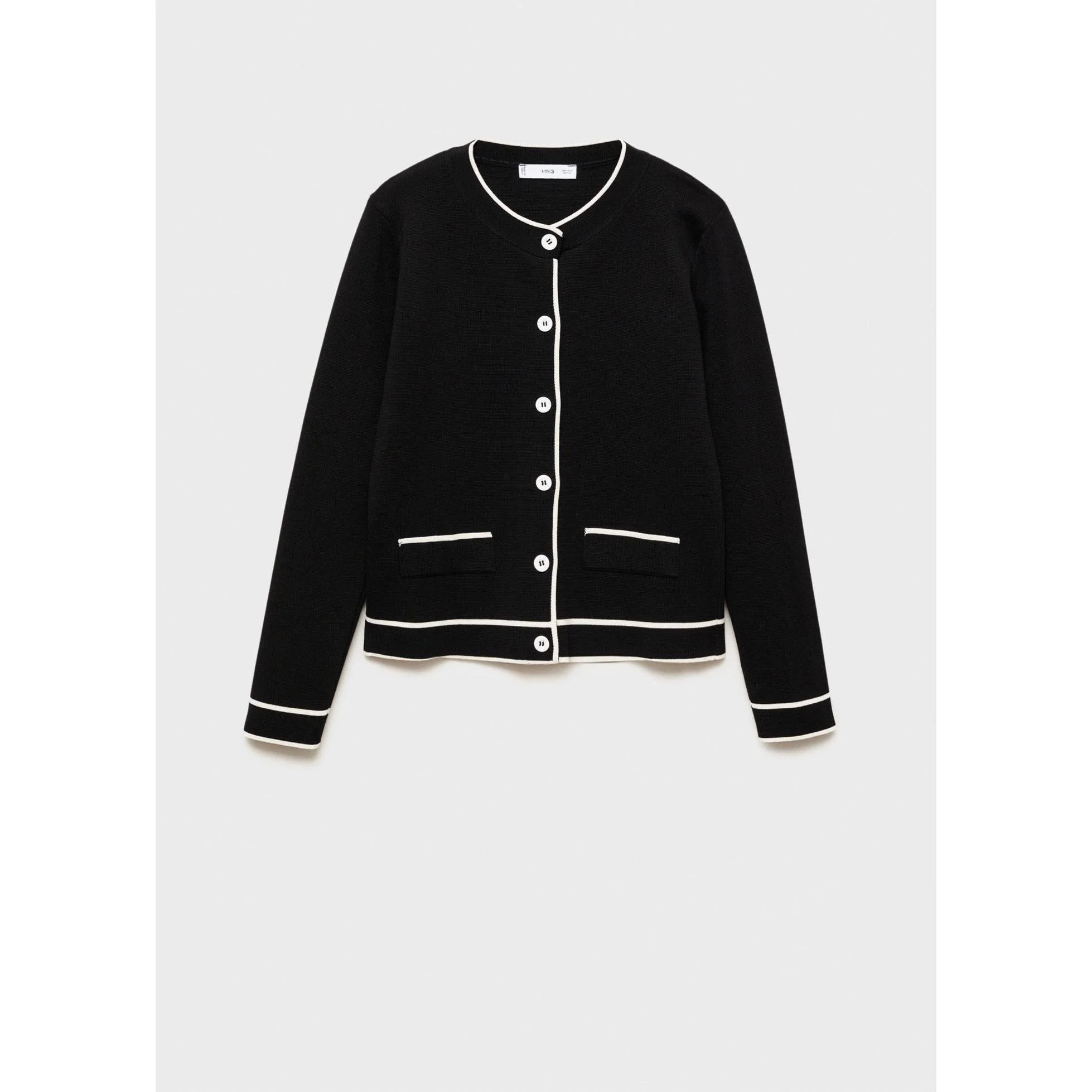 Cardigan Bords Contrastants - Black - Image 2