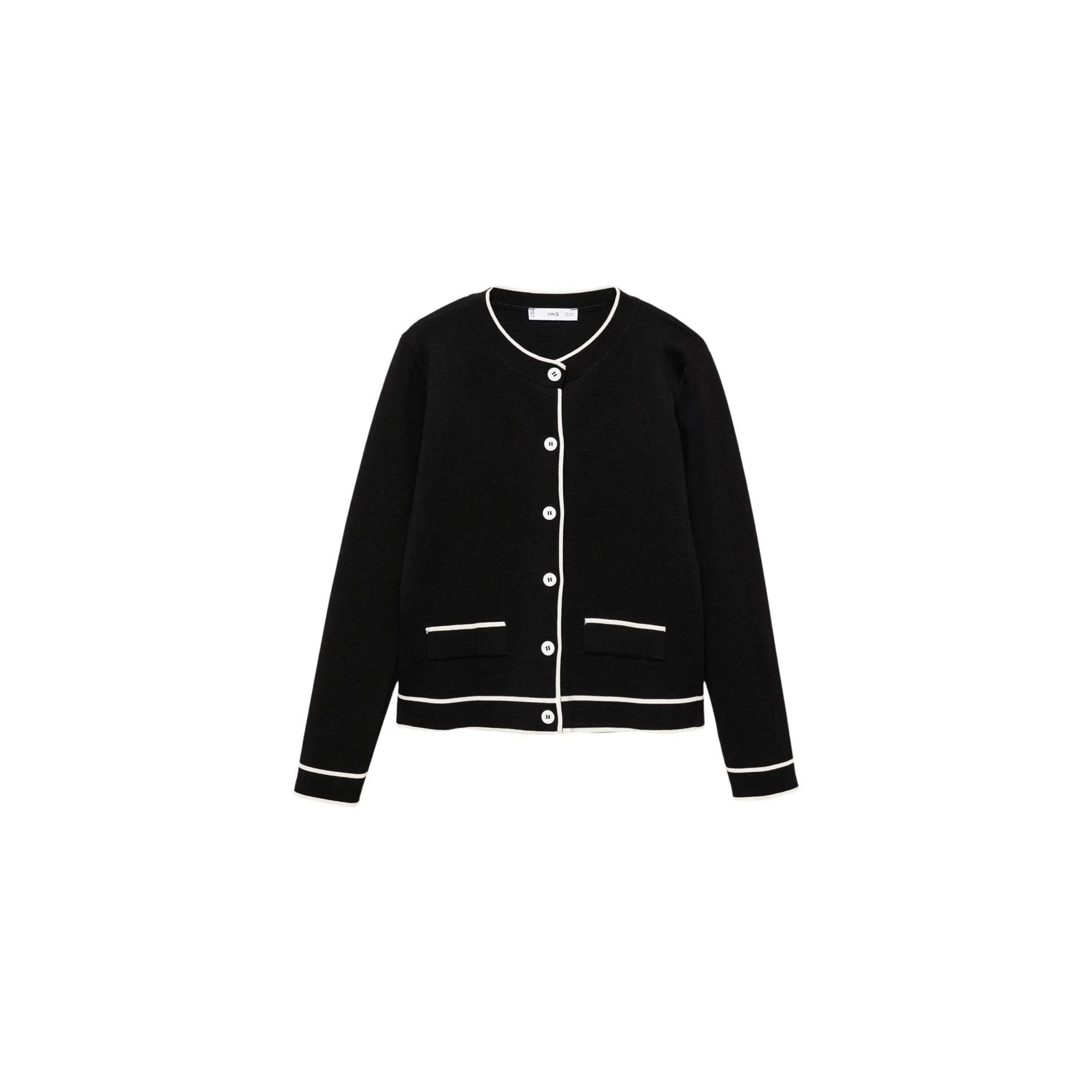Cardigan Bords Contrastants - Black - Image 3