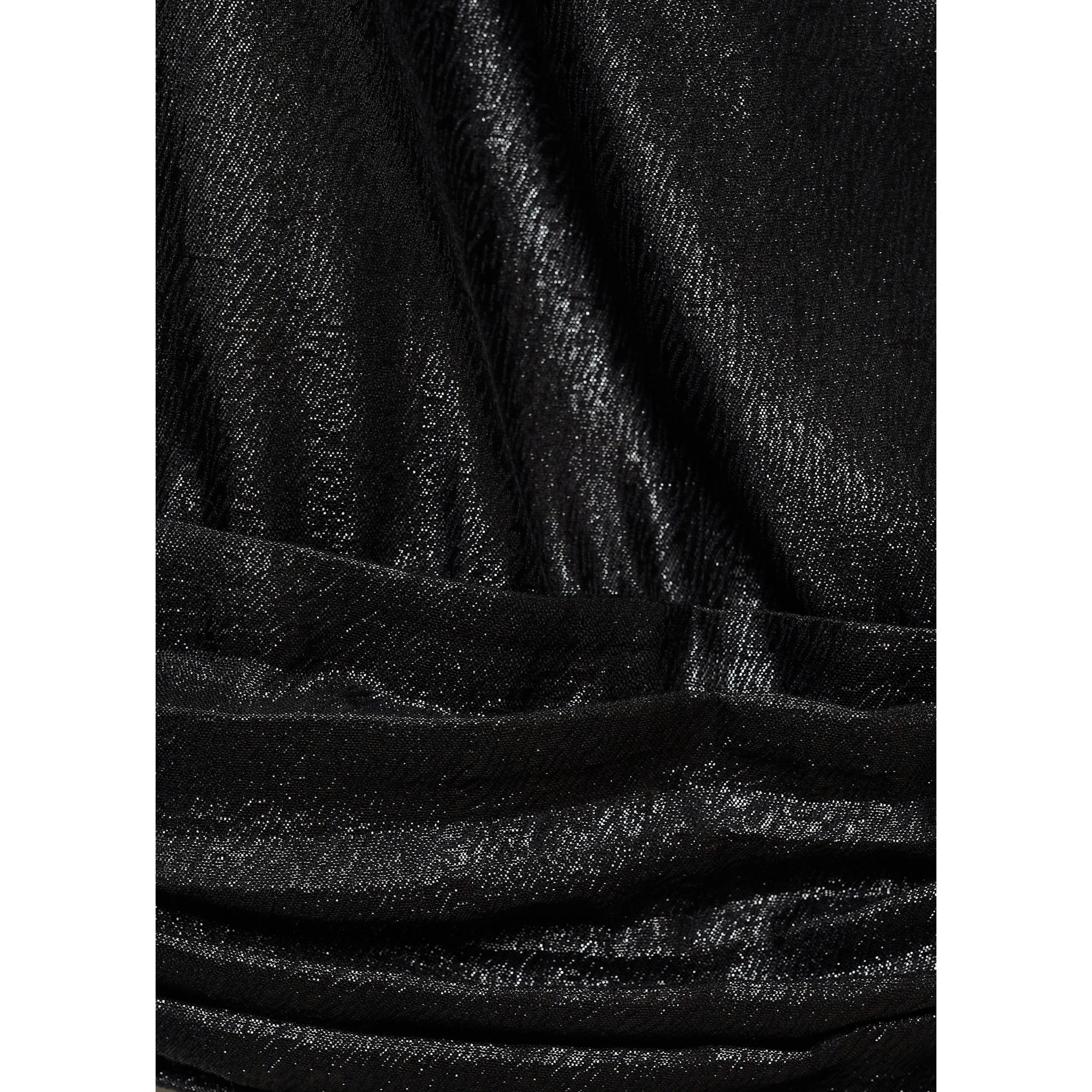 Blouse Asymétrique Manches Bouffantes - Black - Image 7