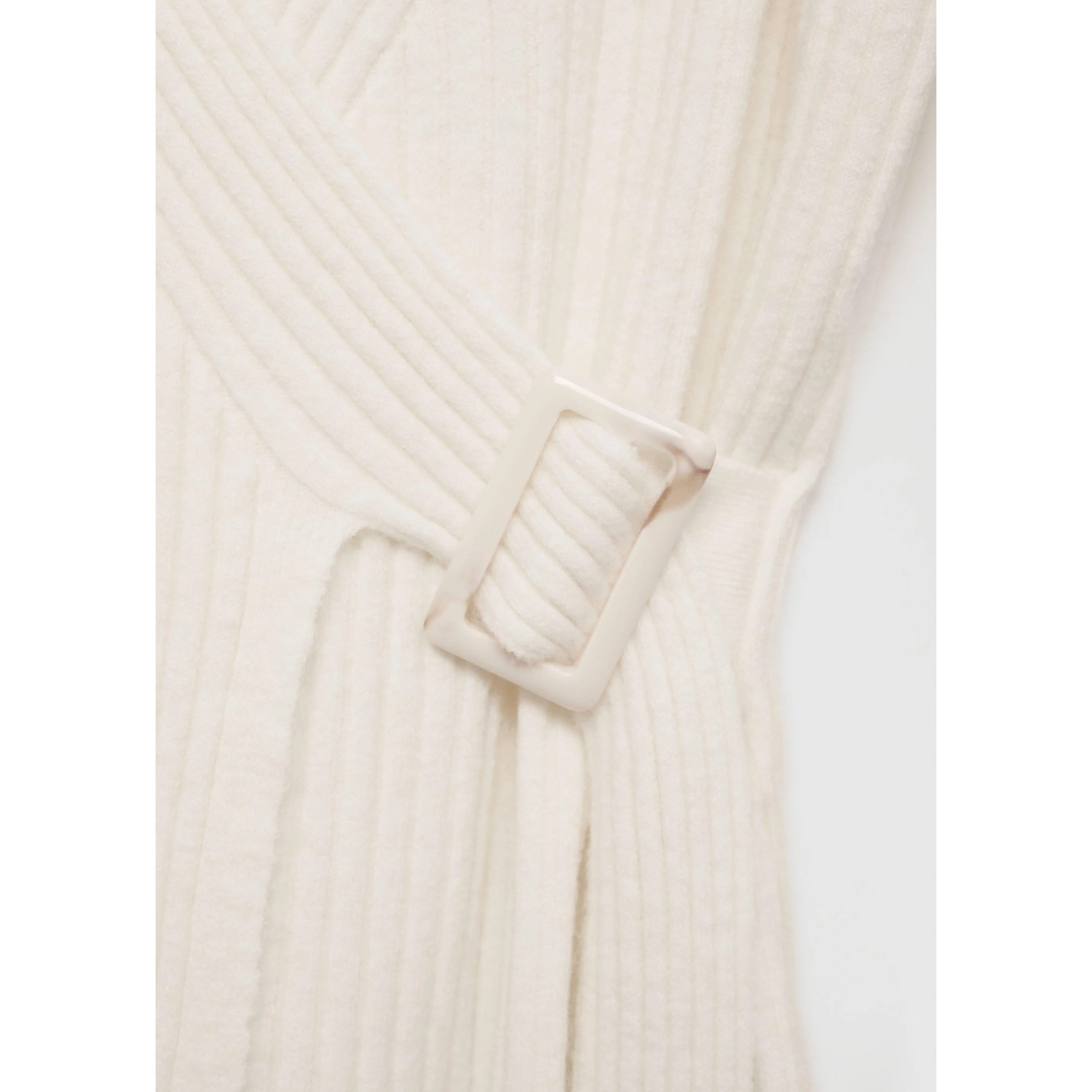 Cardigan Maille Côtelée Boucle - Ecru - Image 6