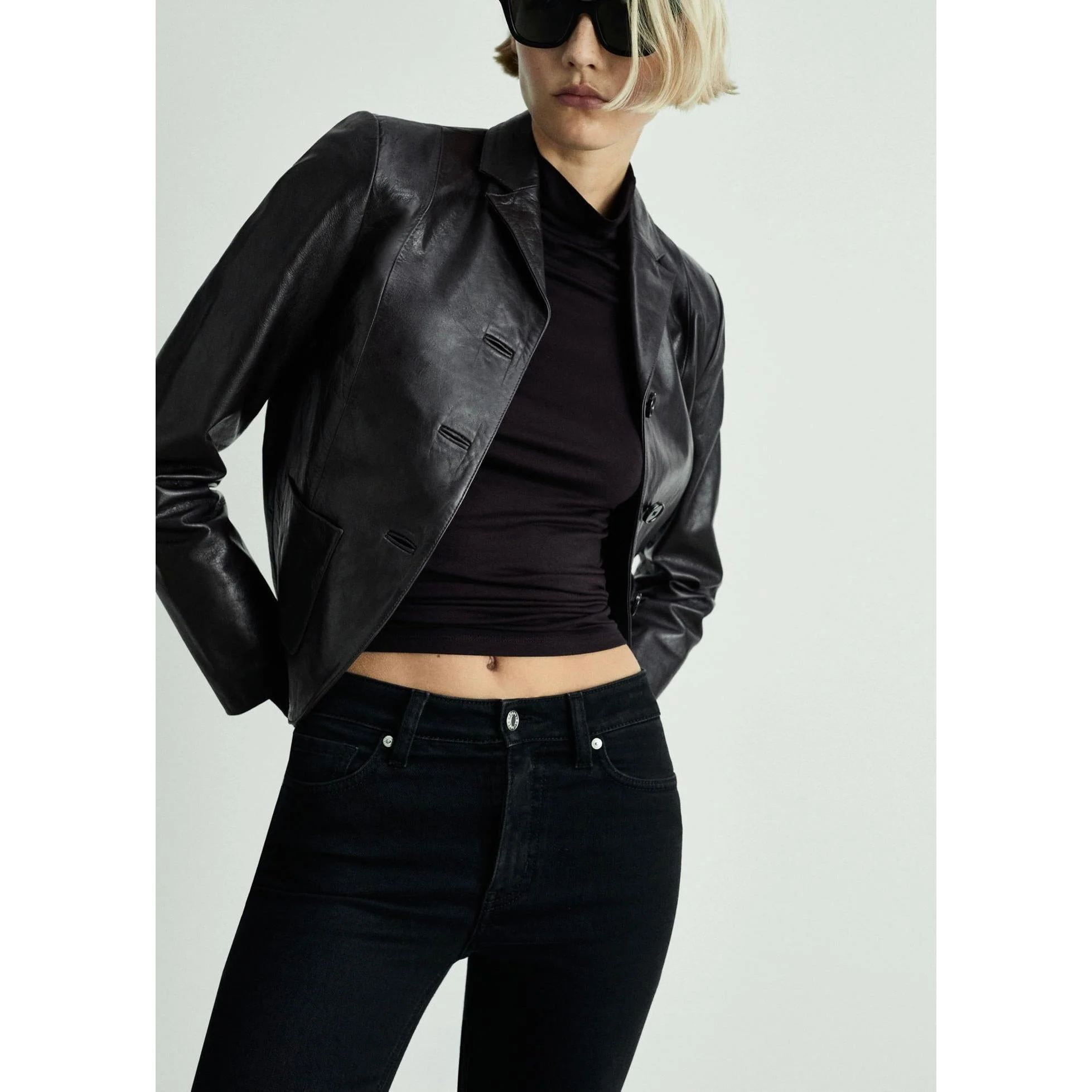 Jean Sienna Flare Crop - Black Denim - Image 4