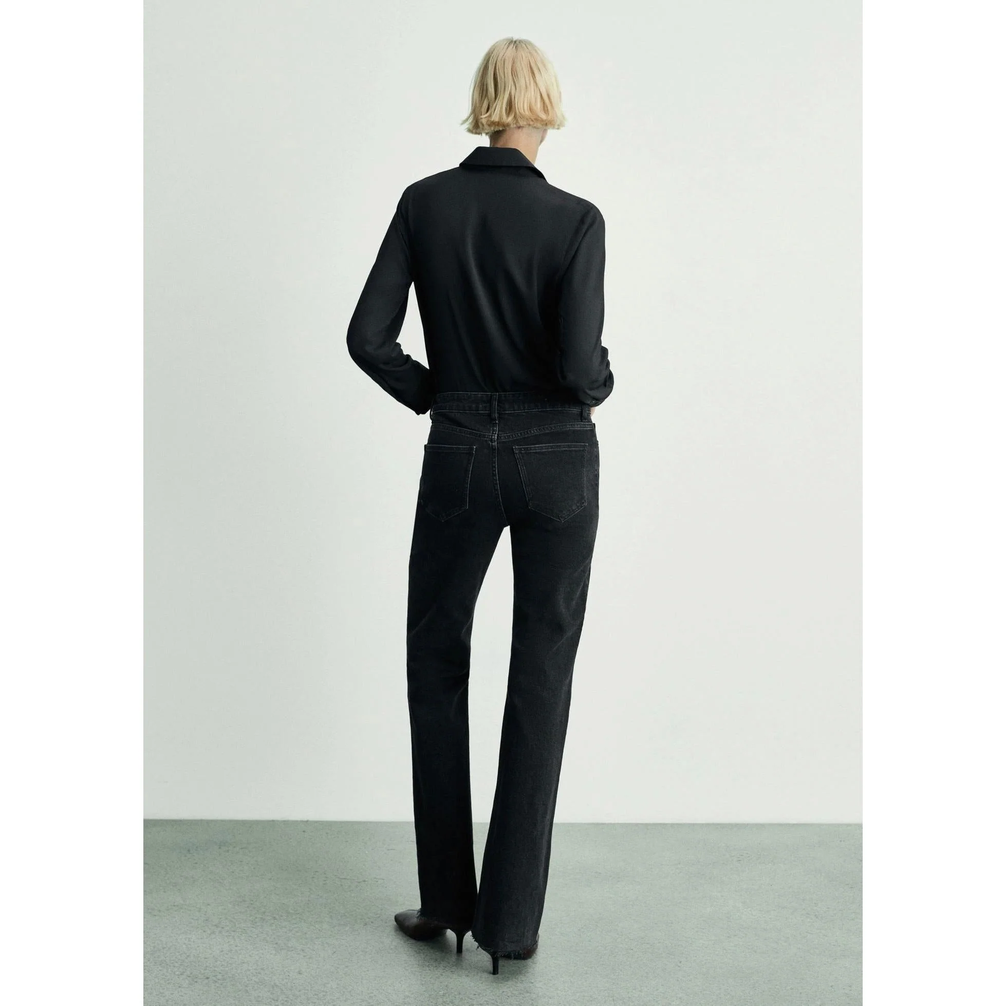 Jeans Flare Taille Normale - Black Denim - Image 10