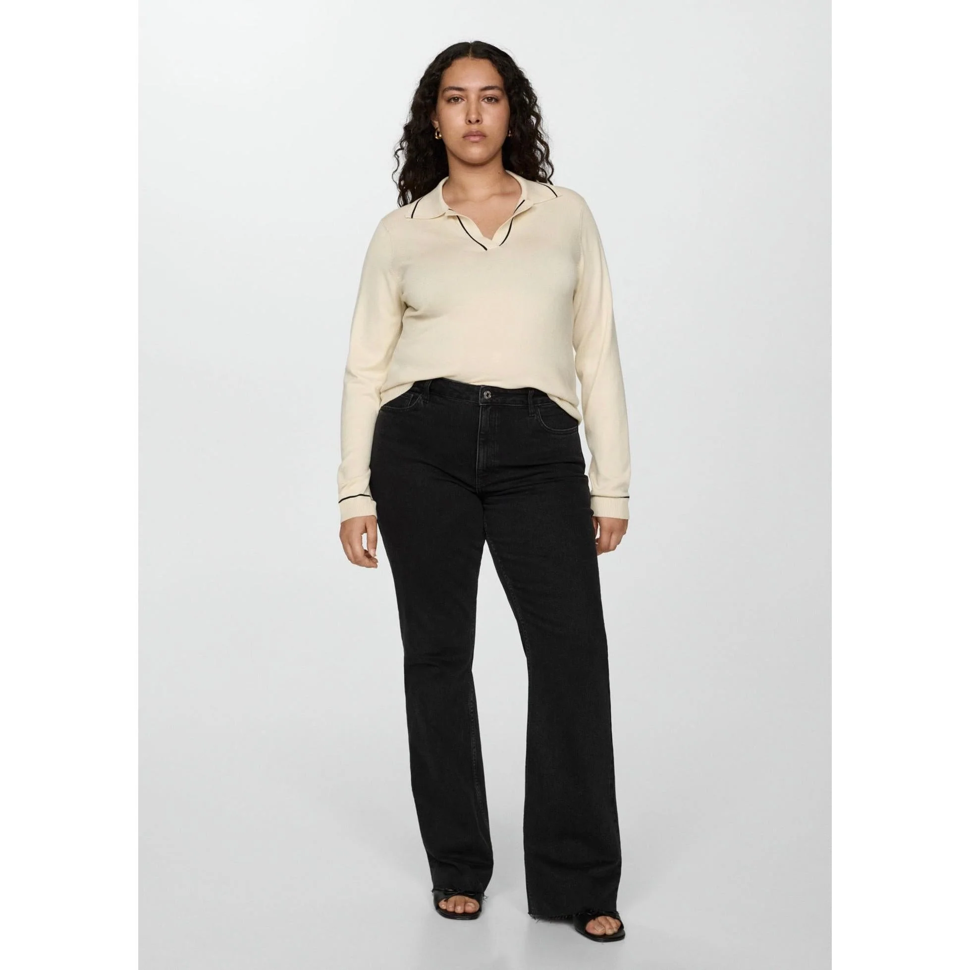 Jeans Flare Taille Normale - Black Denim - Image 5