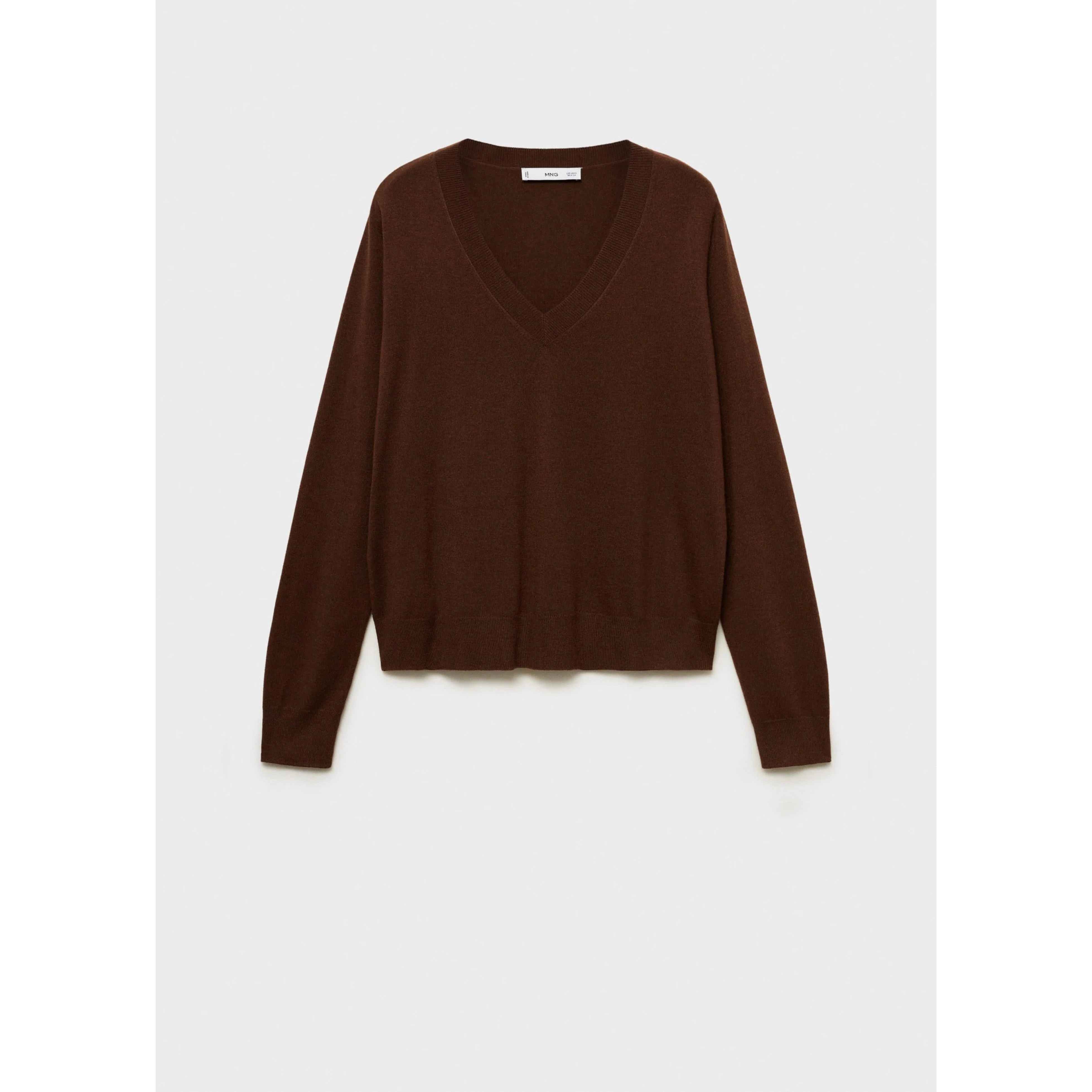 Pull-Over Maille Col En V - Chocolate - Image 2