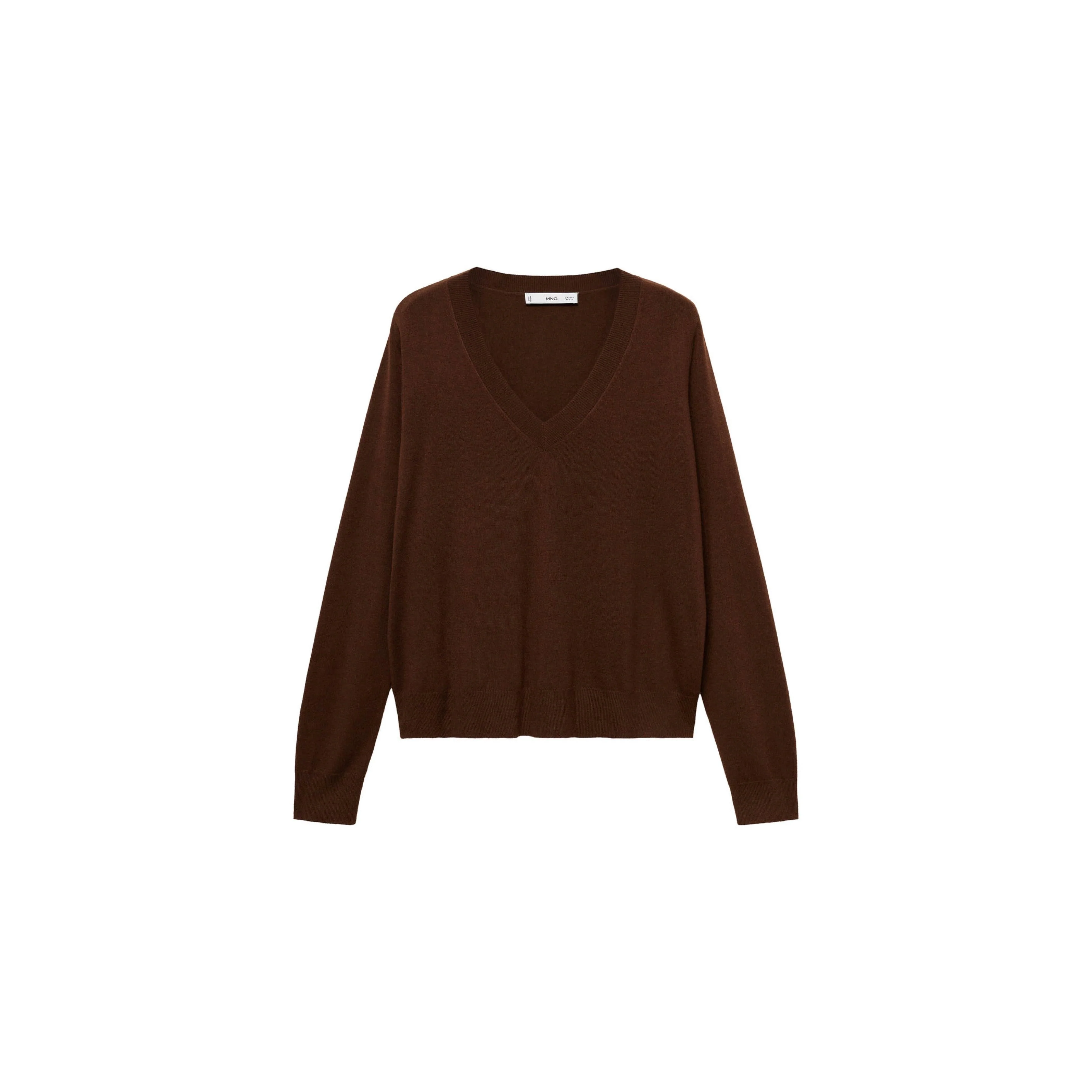 Pull-Over Maille Col En V - Chocolate - Image 3