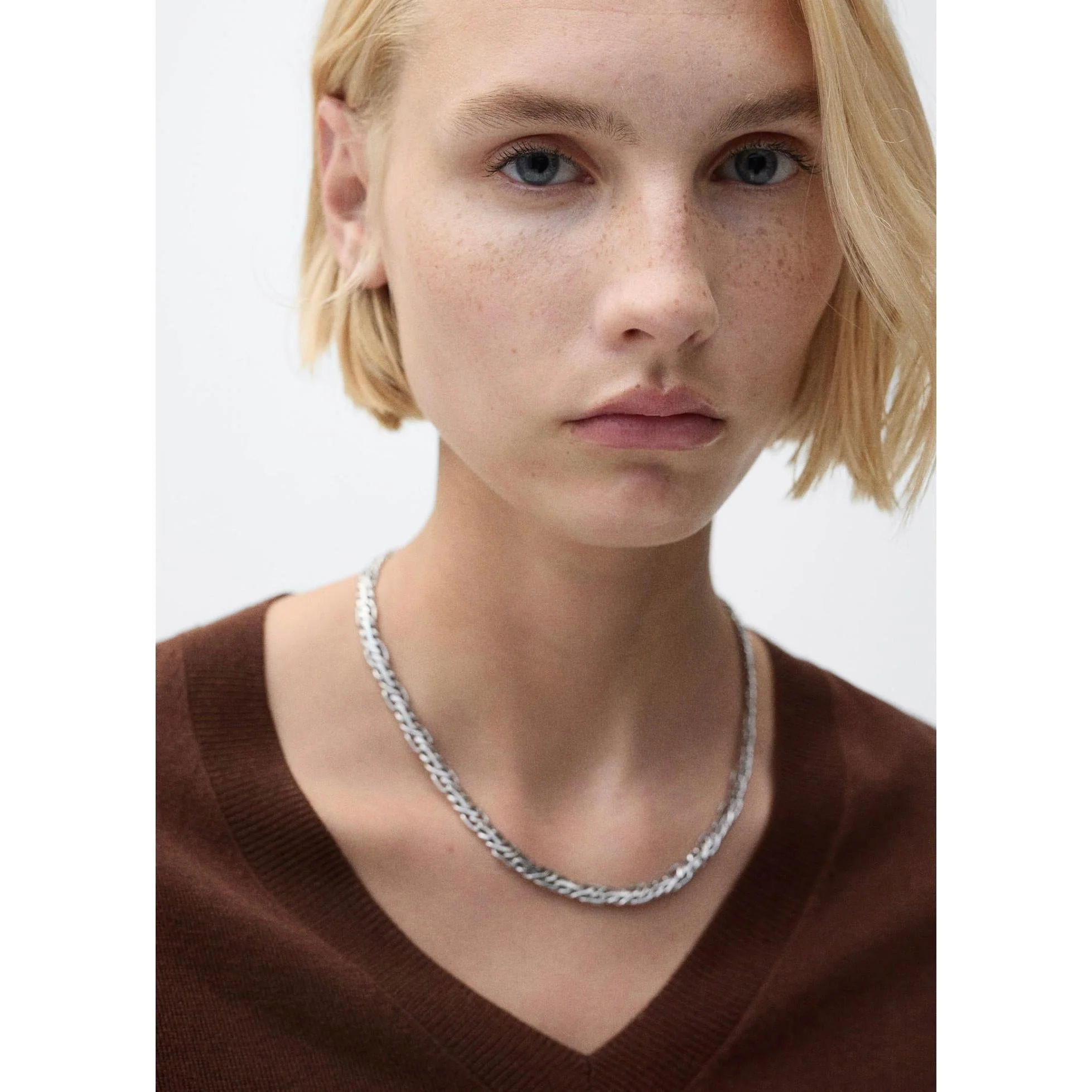 Pull-Over Maille Col En V - Chocolate - Image 4