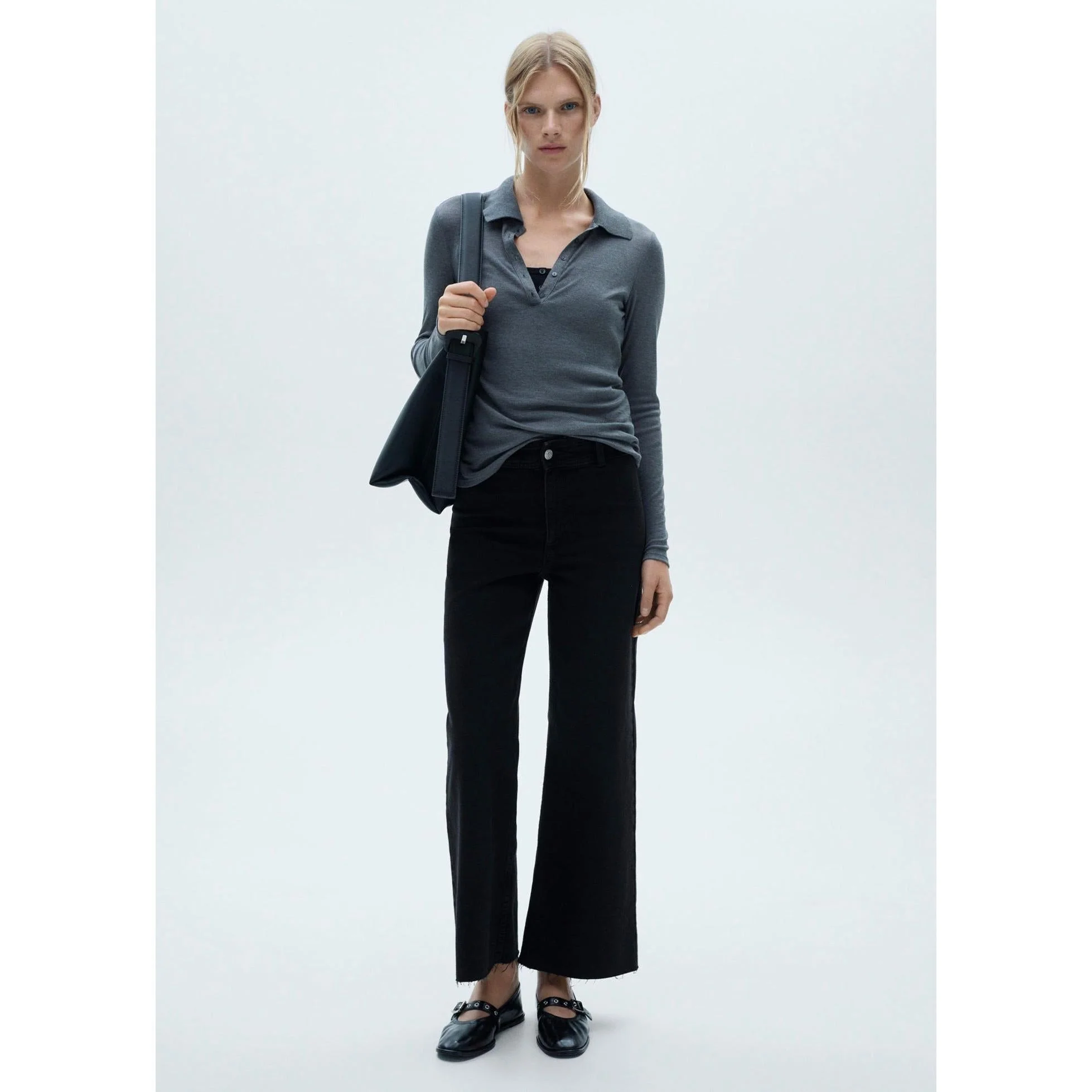 Jean Style Jupe-Culotte Catherin Taille Haute - Black Denim - Image 11
