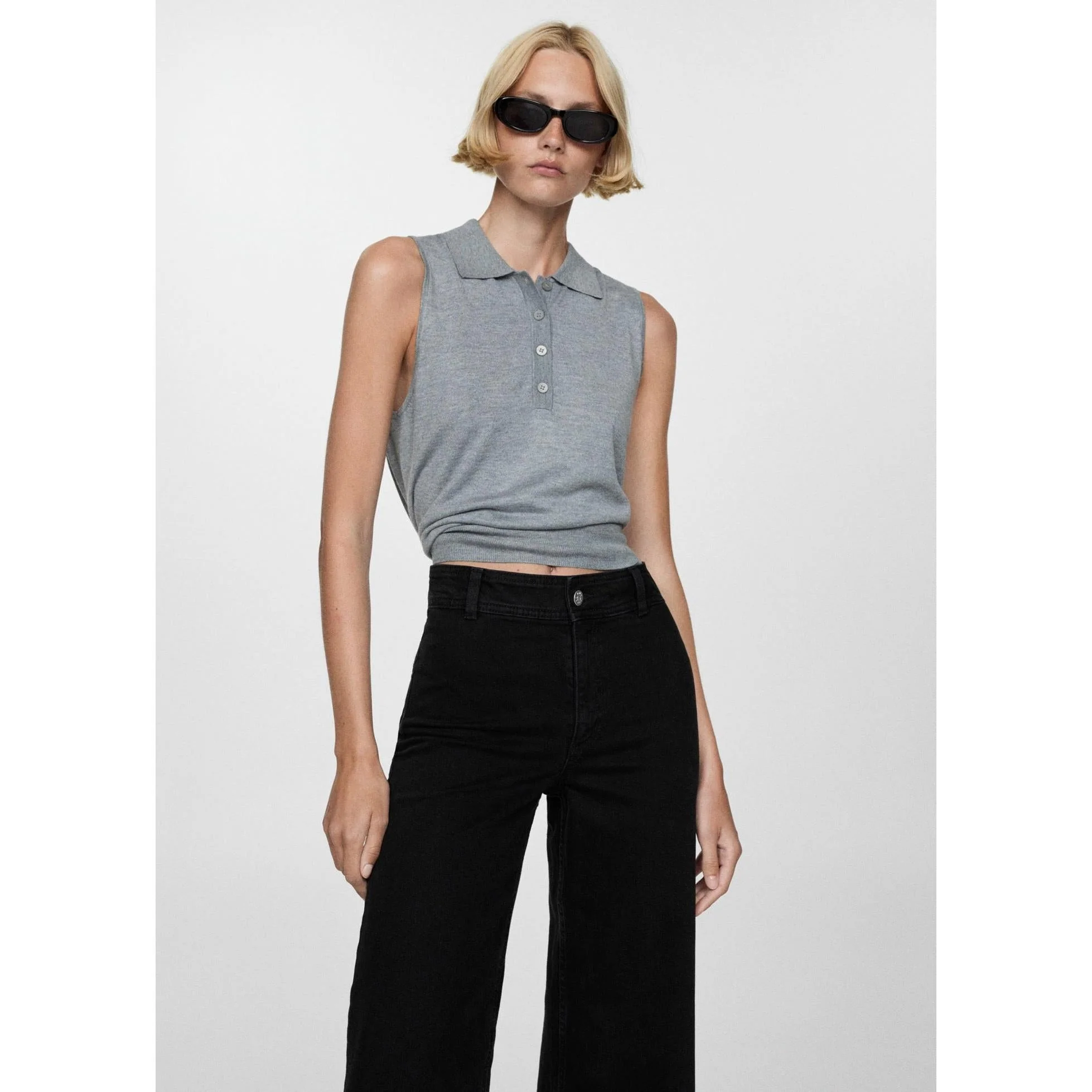 Jean Style Jupe-Culotte Catherin Taille Haute - Black Denim - Image 4