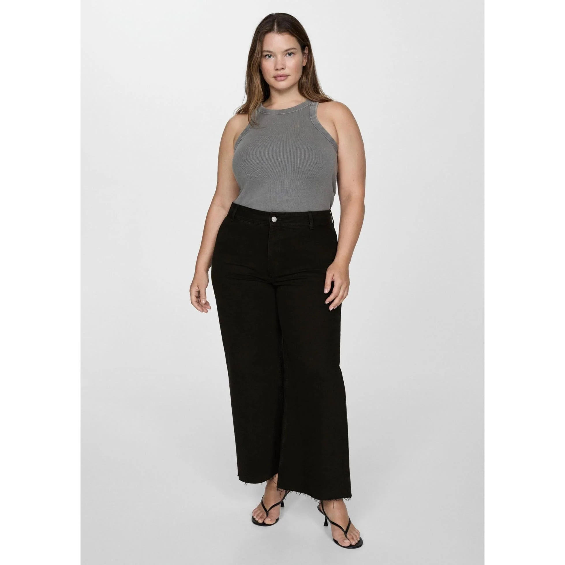 Jean Style Jupe-Culotte Catherin Taille Haute - Black Denim - Image 5