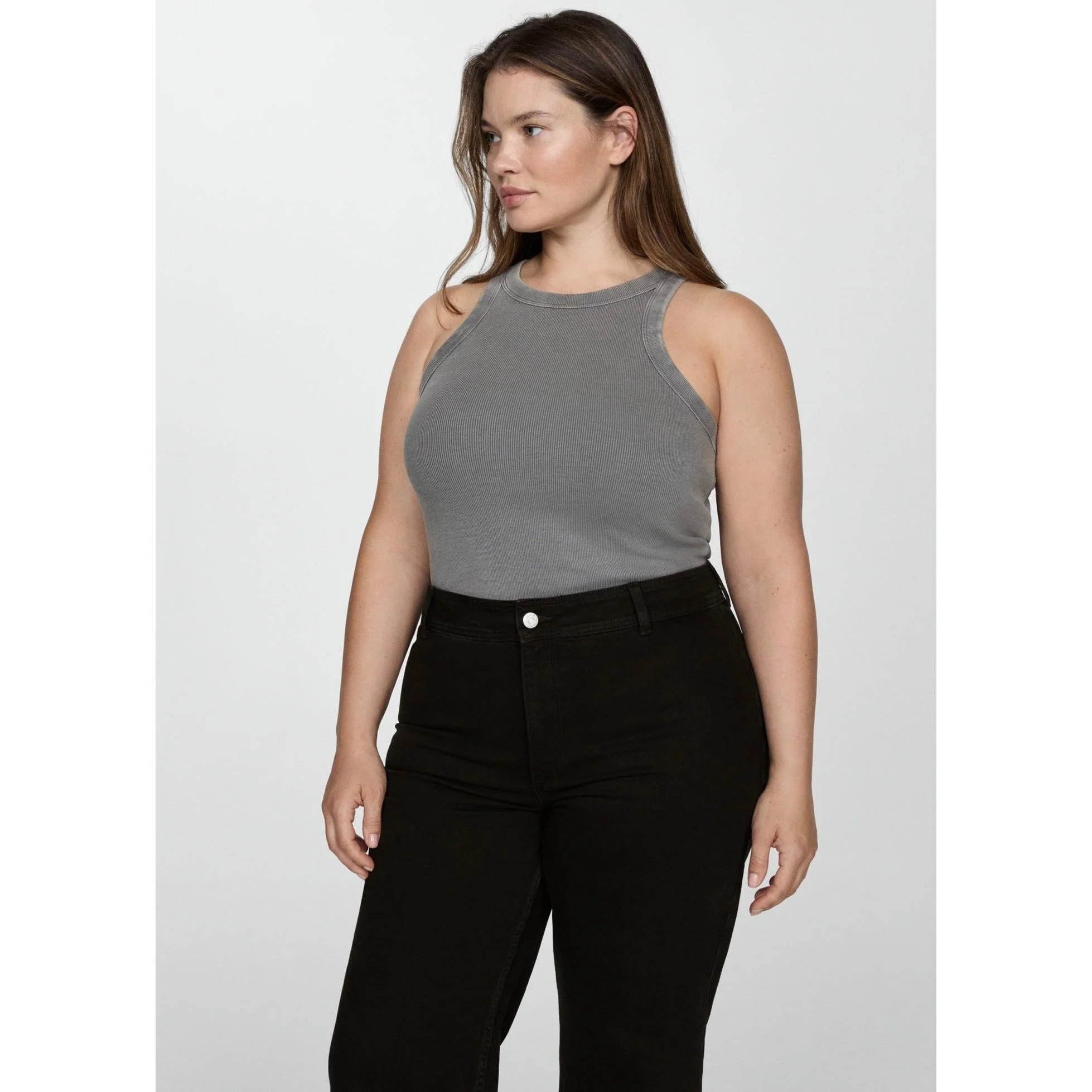 Jean Style Jupe-Culotte Catherin Taille Haute - Black Denim - Image 7