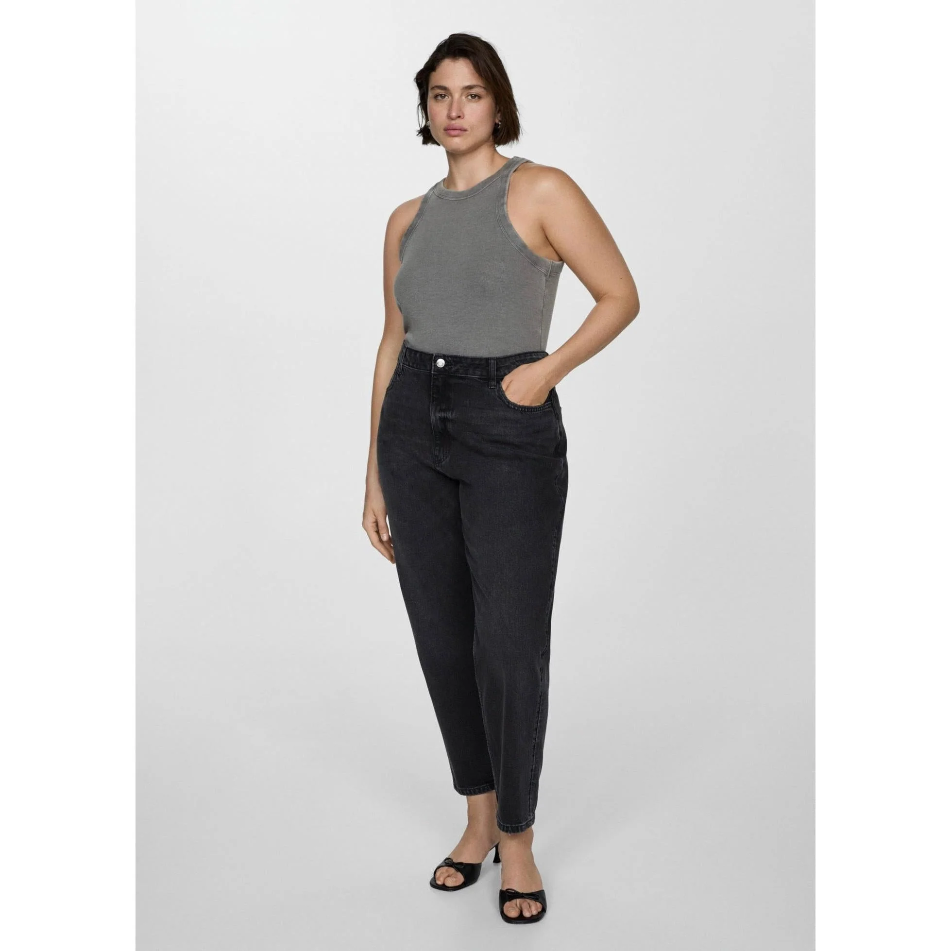 Jean Mom2000 Mom Taille Haute - Black Denim - Image 6