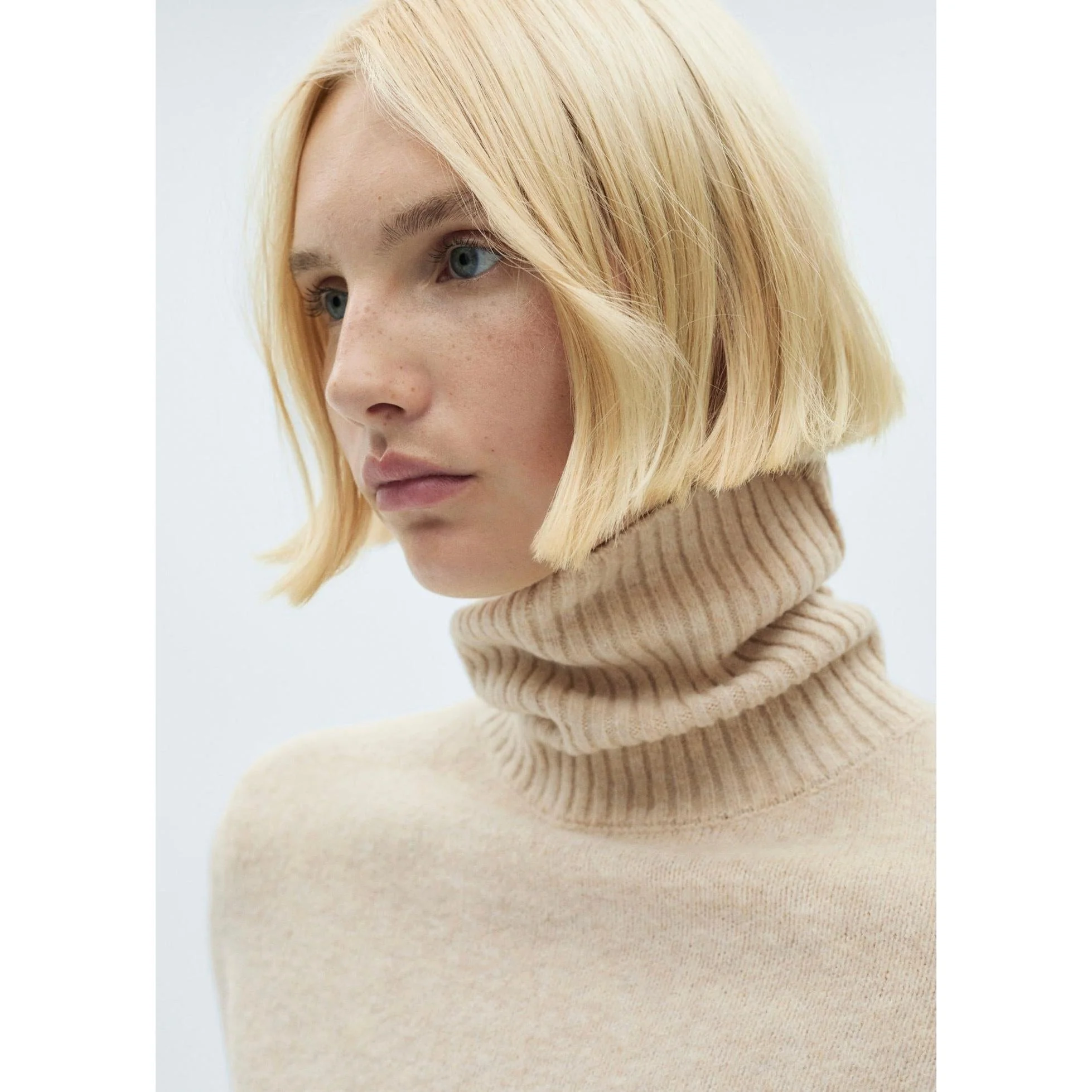 Pull-Over À Col Roulé - Ecru - Image 4