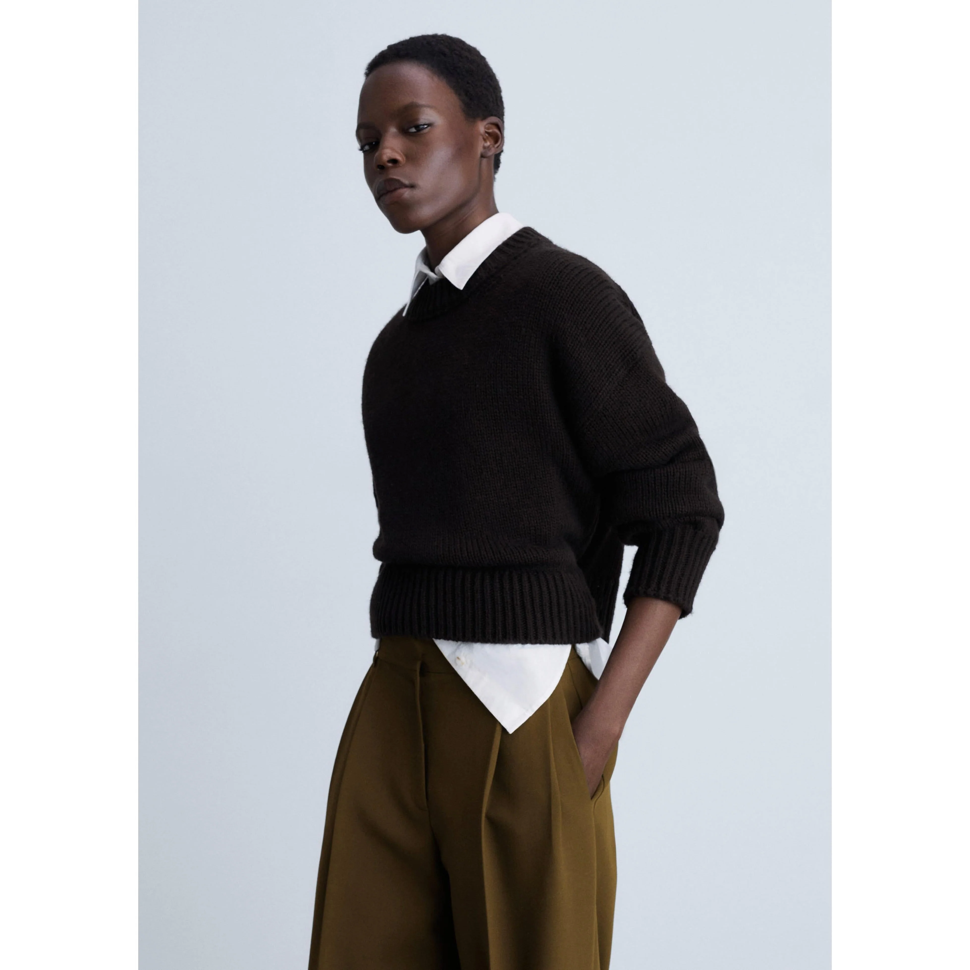 Pantalon Droit Pinces - Khaki - Image 4