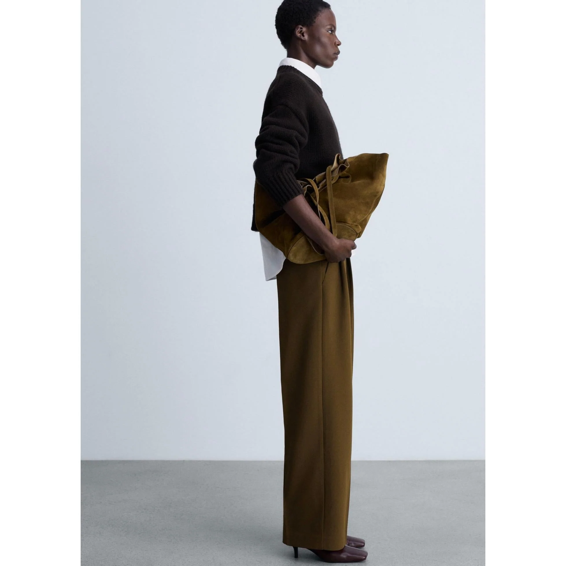 Pantalon Droit Pinces - Khaki - Image 5