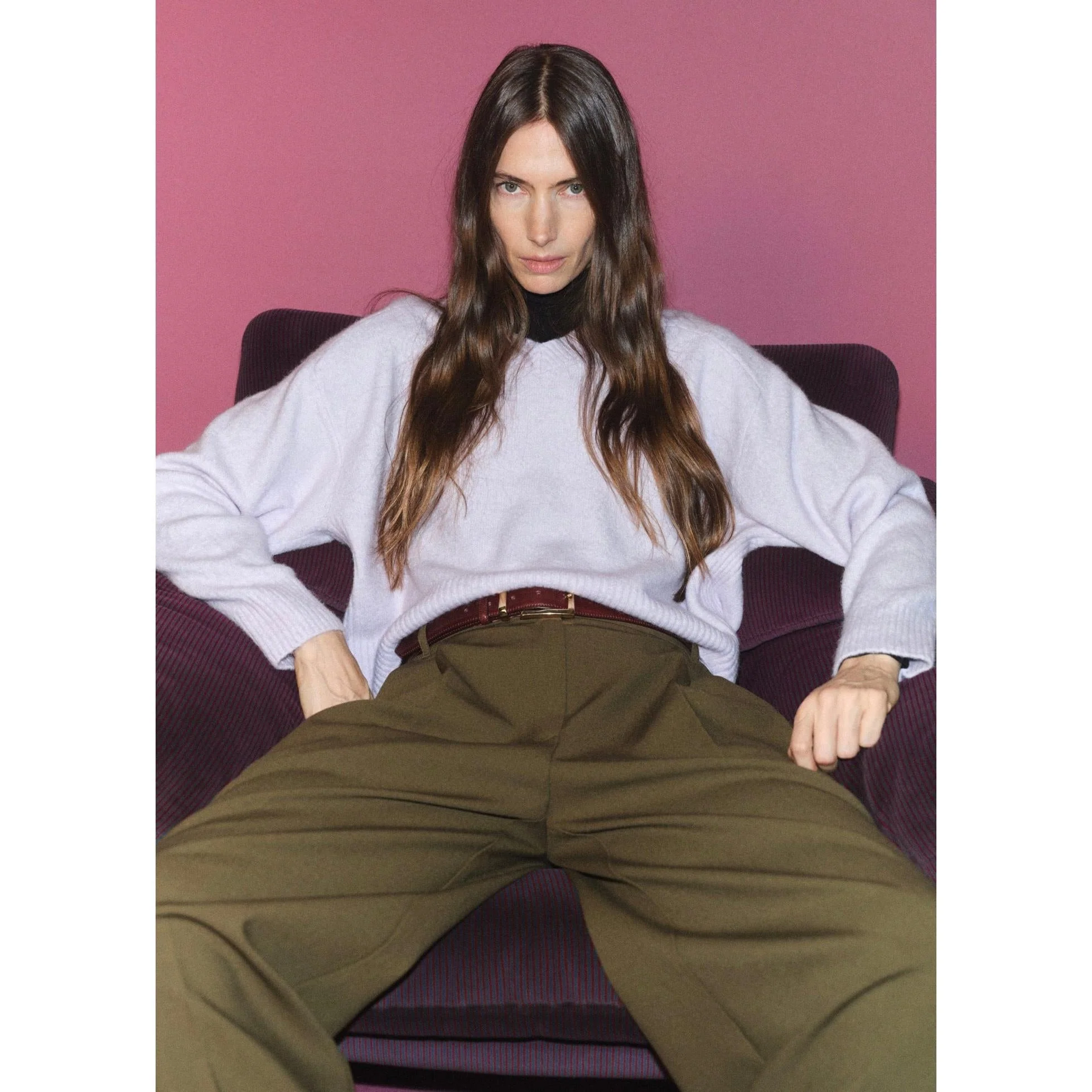 Pantalon Droit Pinces - Khaki - Image 6
