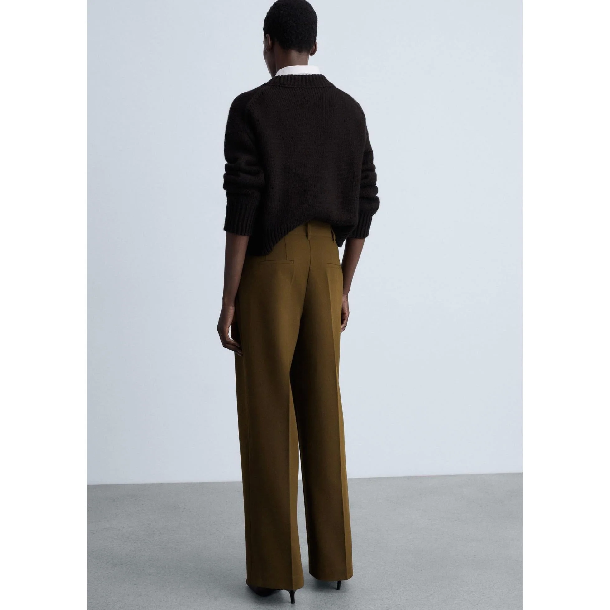 Pantalon Droit Pinces - Khaki - Image 8