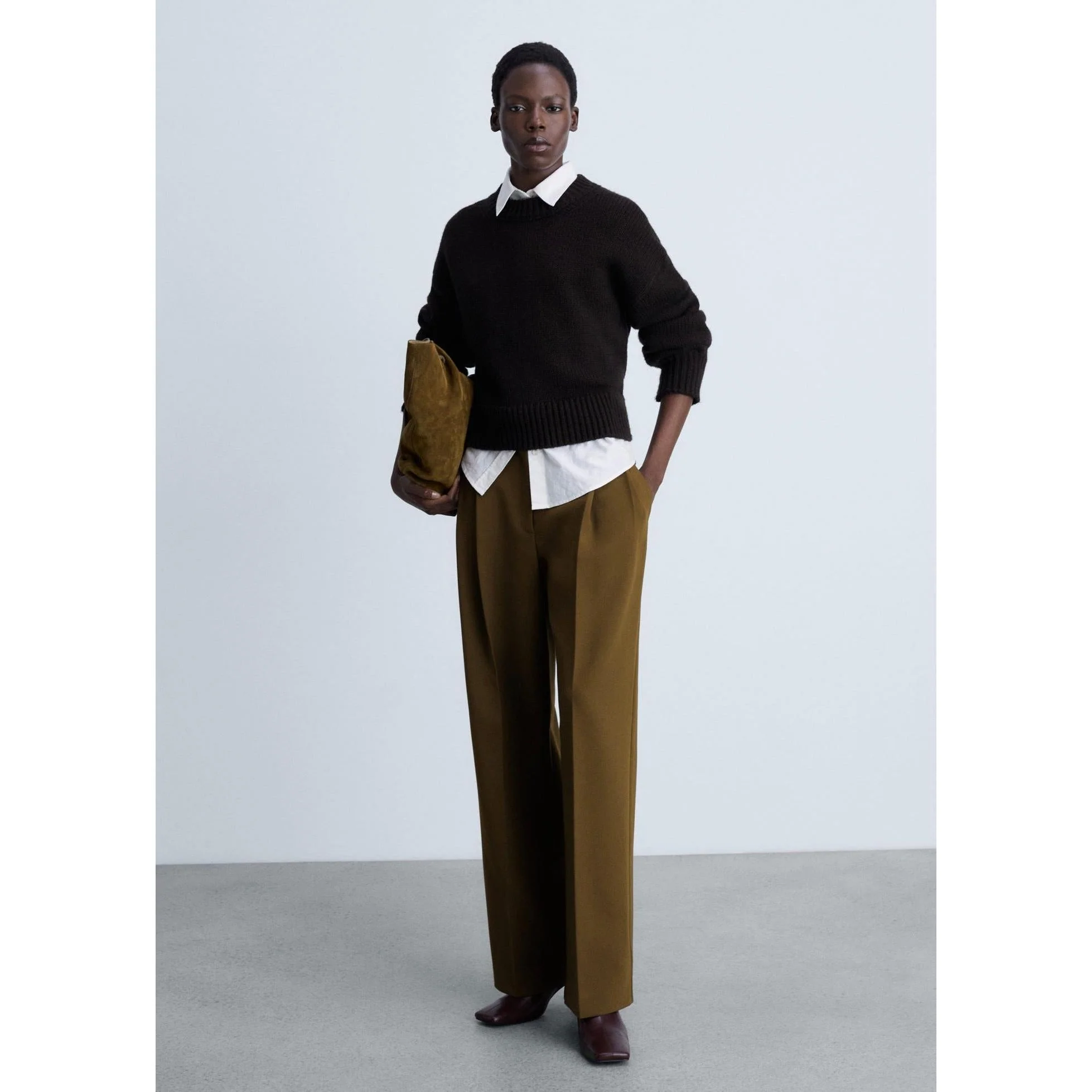 Pantalon Droit Pinces - Khaki - Image 9