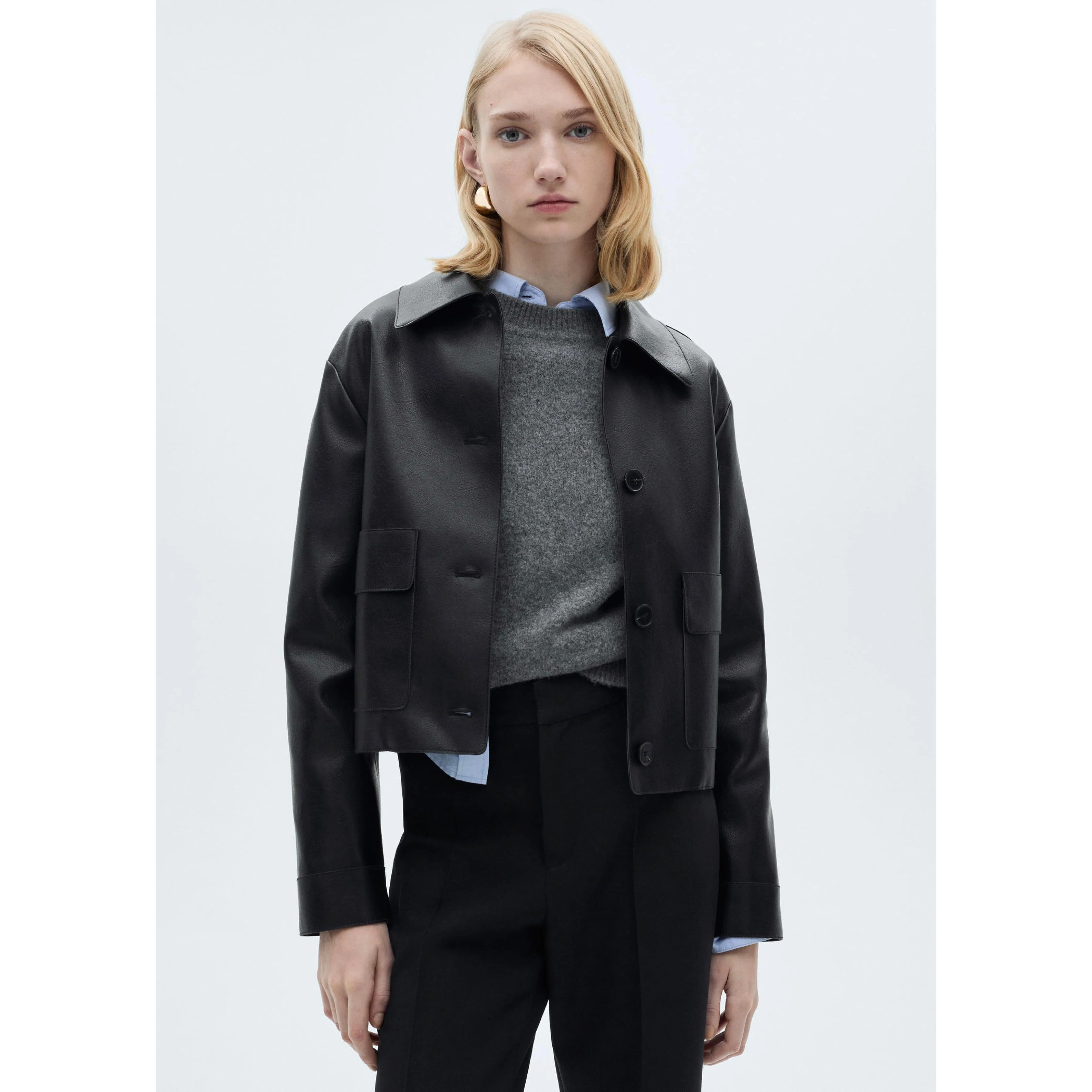 Pantalon Droit Pinces - Black - Image 4