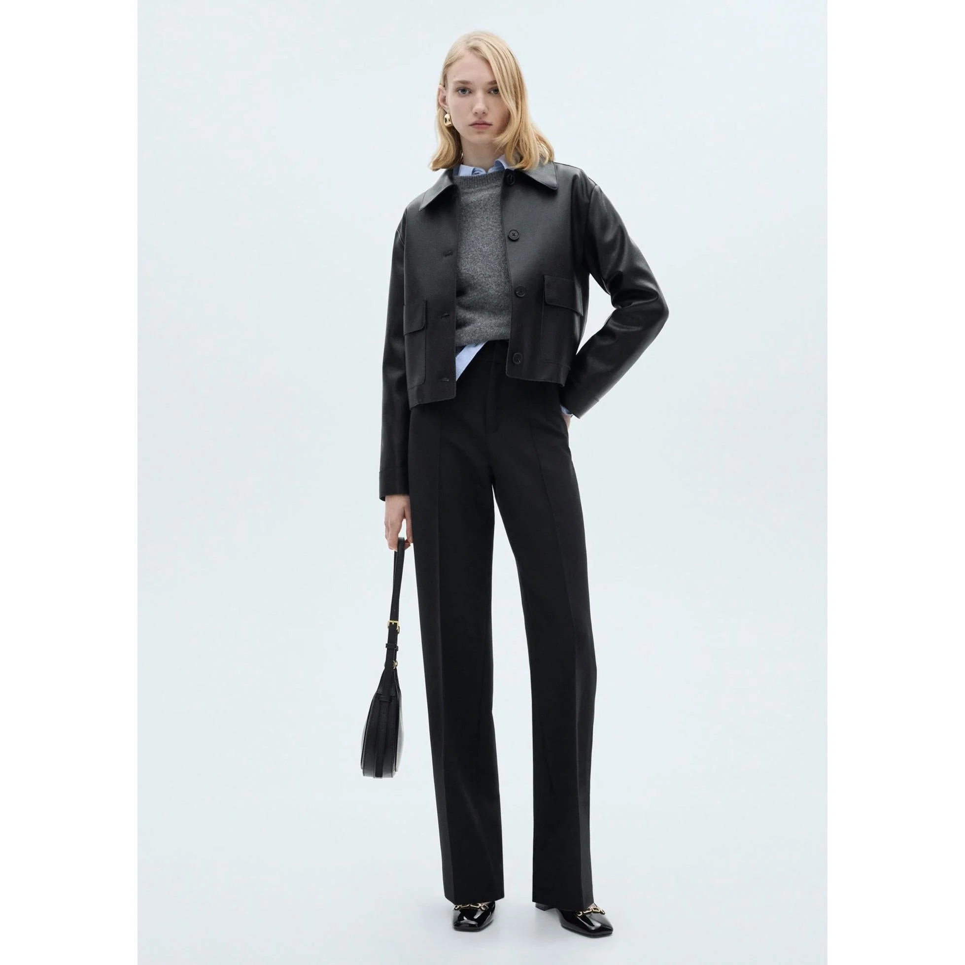 Pantalon Droit Pinces - Black - Image 7
