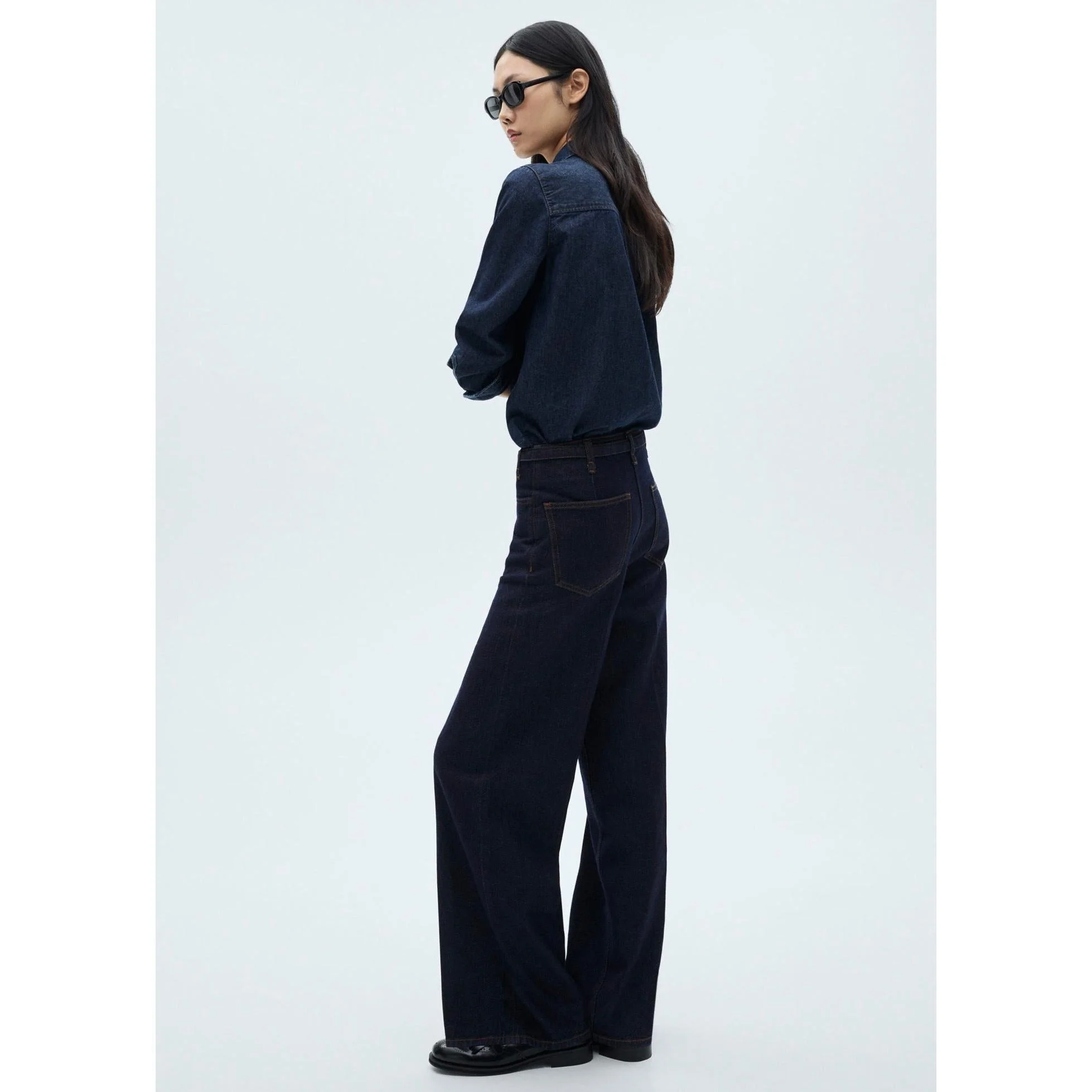 Jean Wideleg Rinse Wash Ceinture - Open Blue - Image 8