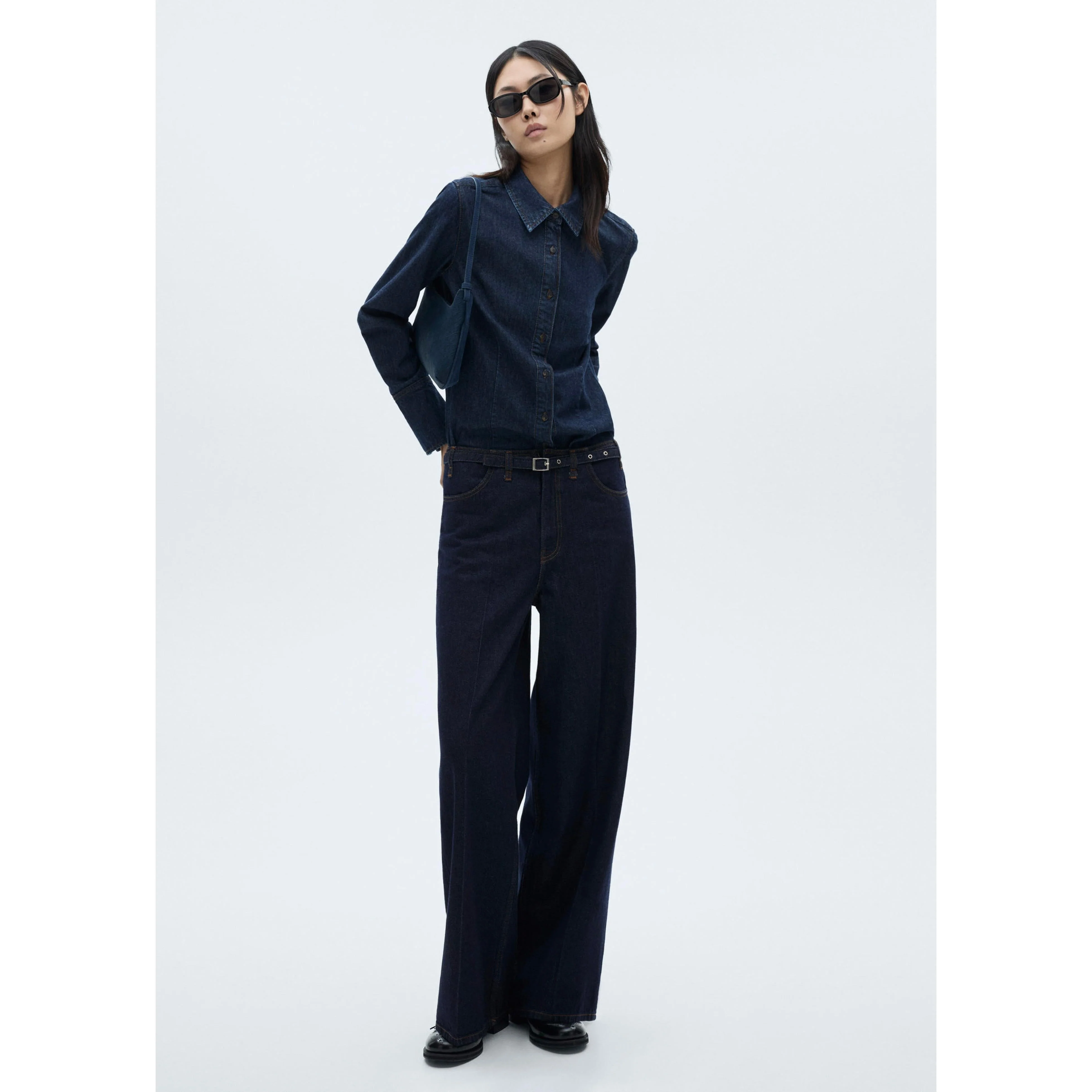 Jean Wideleg Rinse Wash Ceinture - Open Blue - Image 9