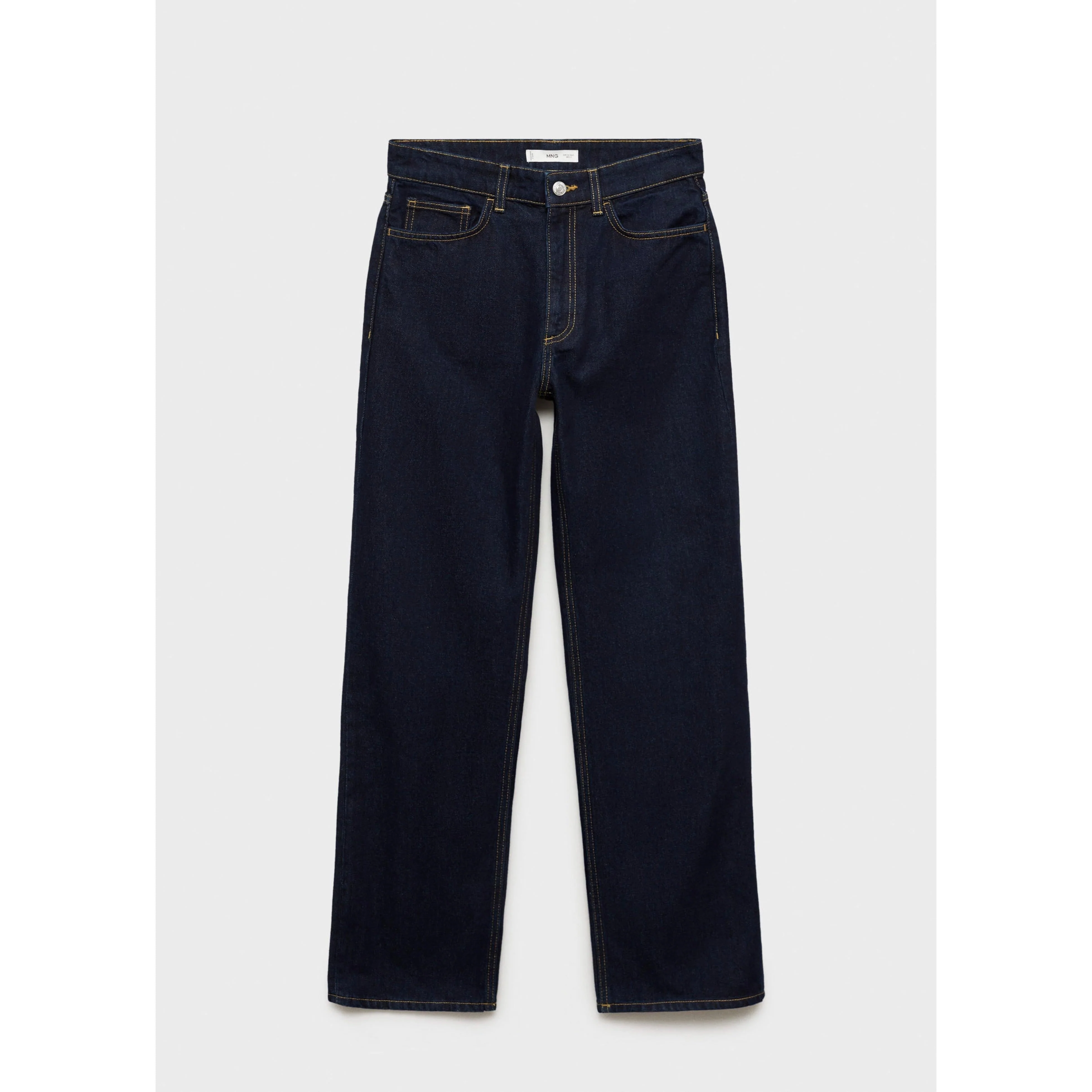 Jean Droit Taille Haute Rinse Wash - Open Blue - Image 2
