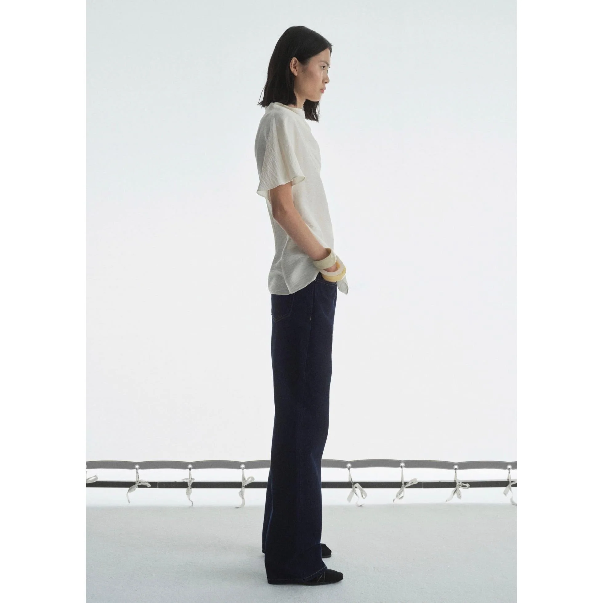 Jean Droit Taille Haute Rinse Wash - Open Blue - Image 5