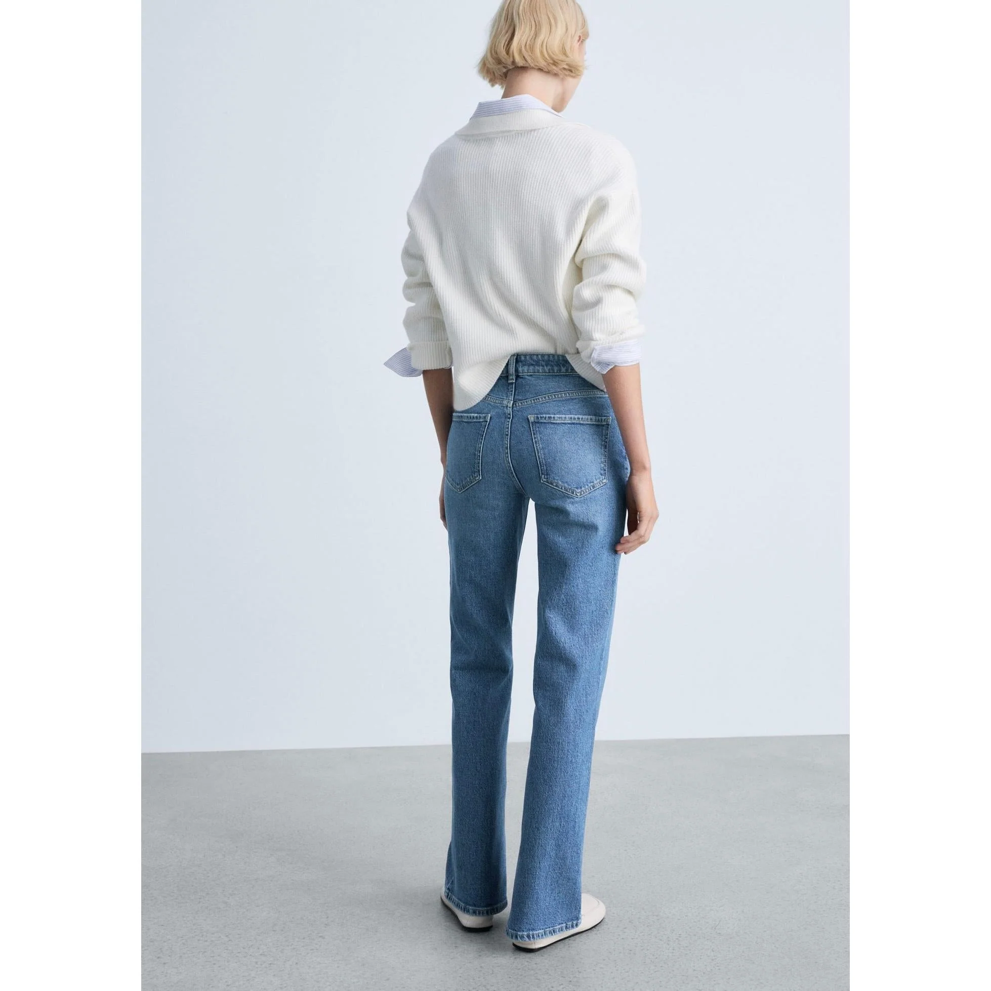 Jean Droit Taille Normale Ouvertures - Medium Blue - Image 7