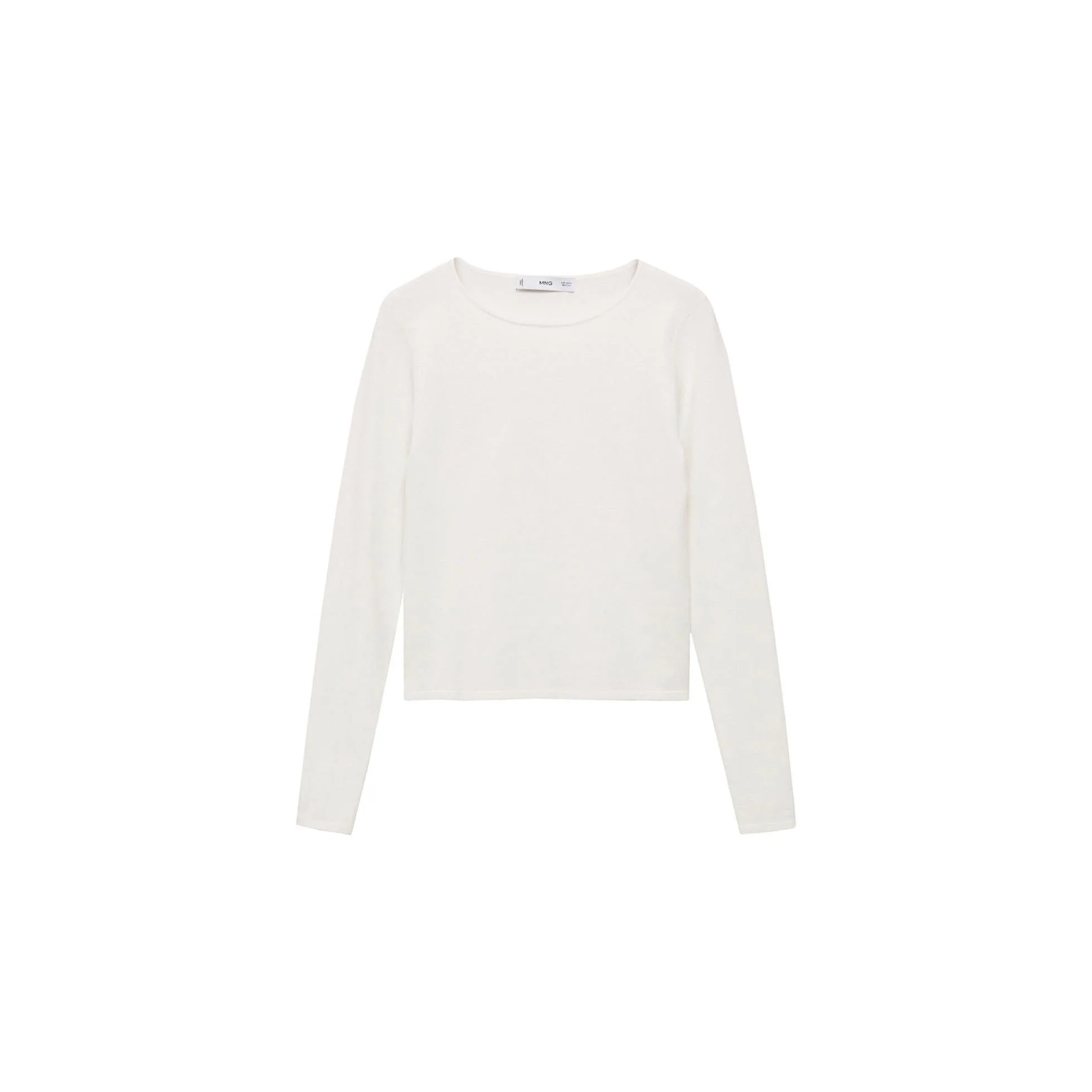 Pull Ajusté Maille Fine - Ecru - Image 3