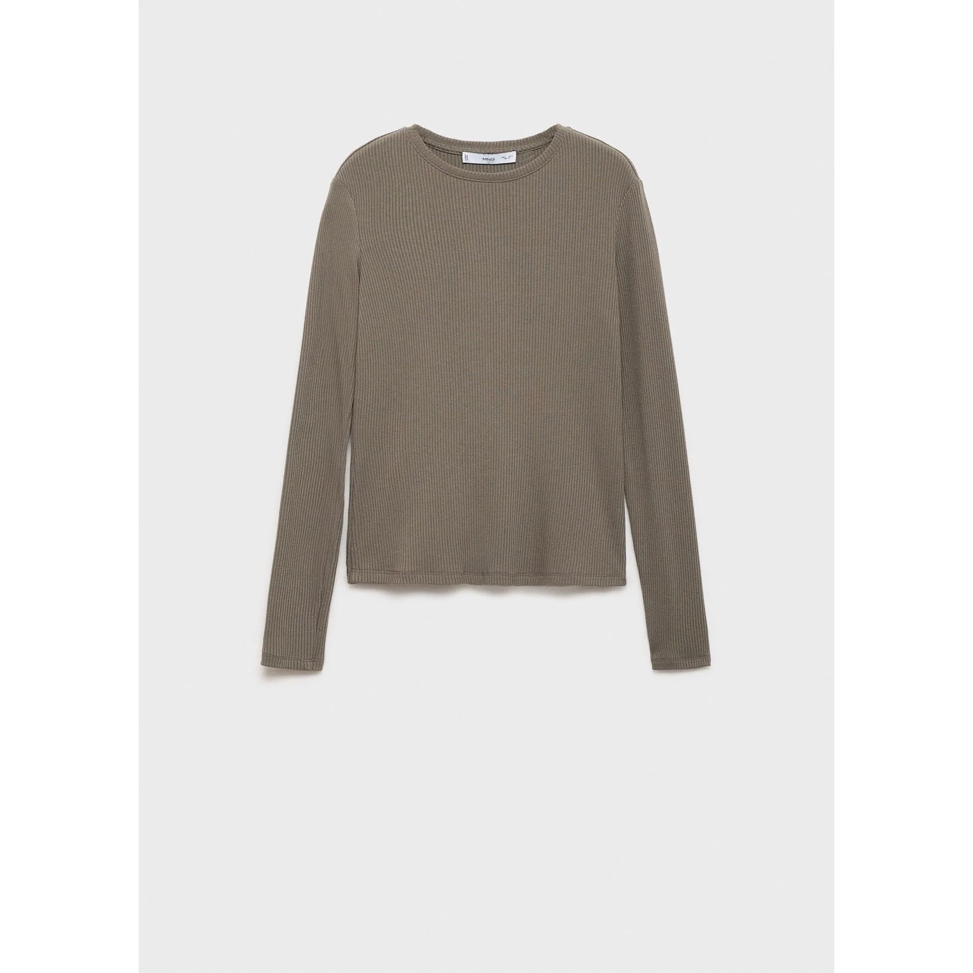 T-Shirt Maille Côtelée - Khaki - Image 2