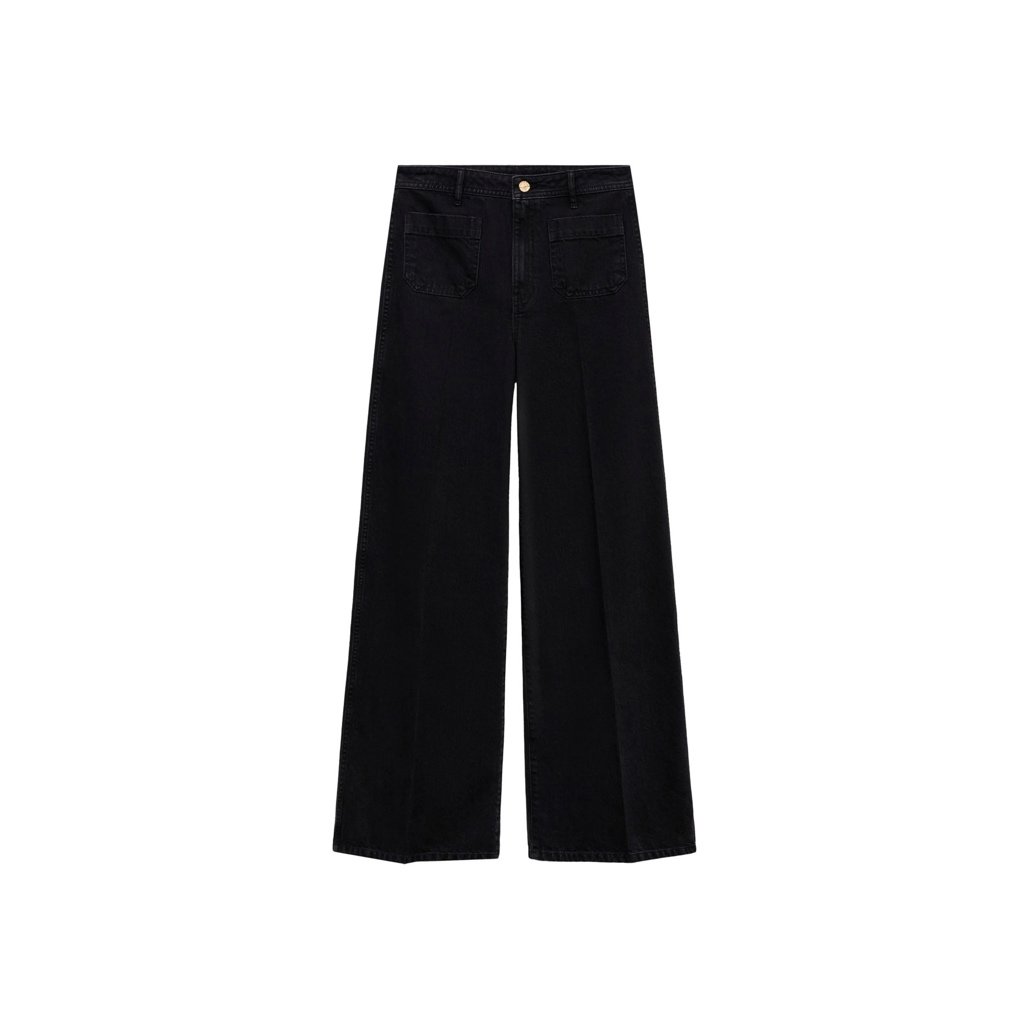Jean Wideleg Poches - Black Denim - Image 3