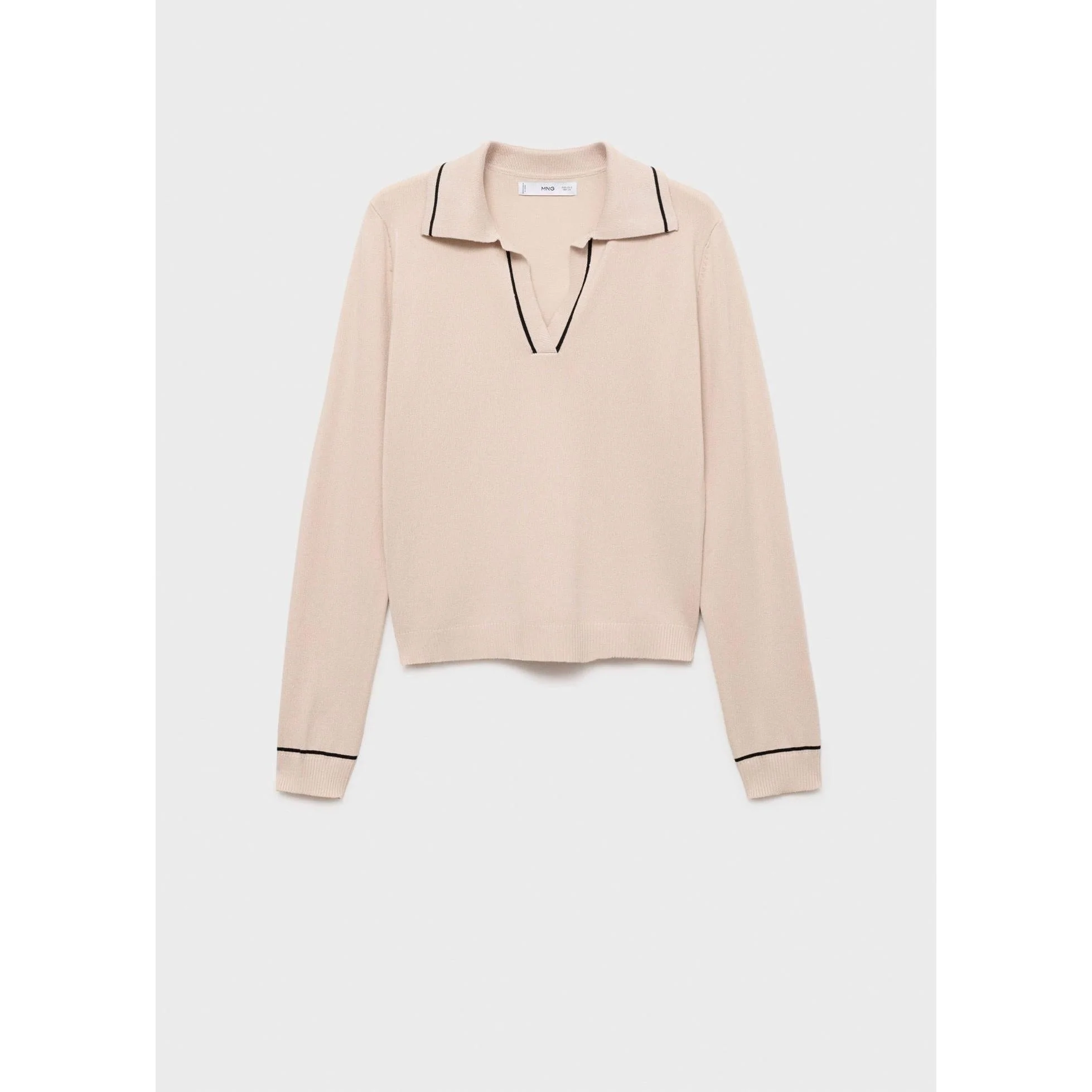 Pull Revers Contrastés Liserés - Light/Pastel Grey - Image 2