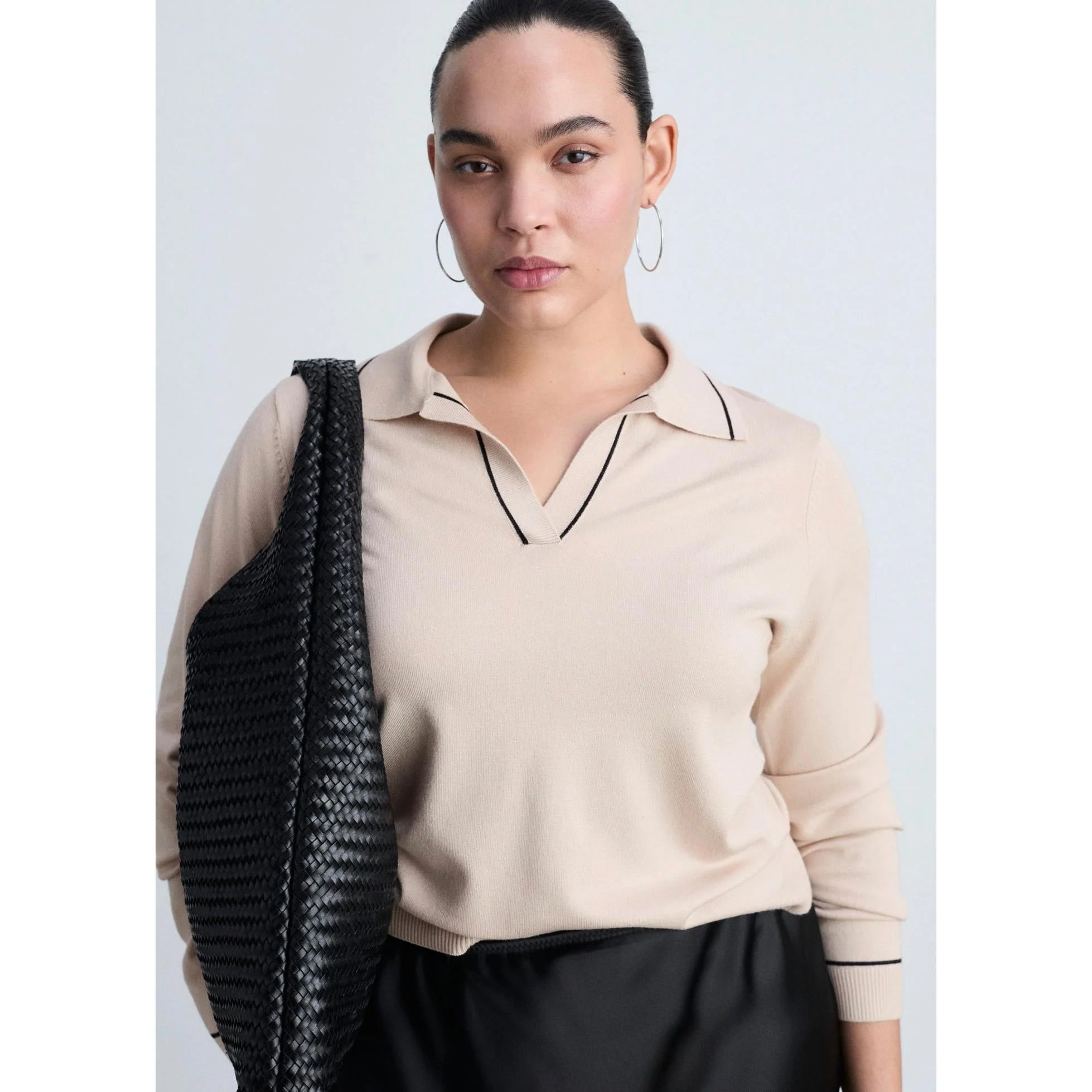 Pull Revers Contrastés Liserés - Light/Pastel Grey - Image 7