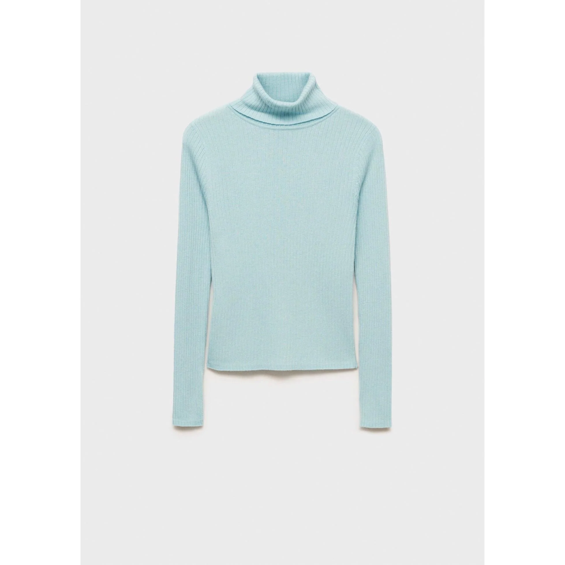 Pull-Over Laine Mélangée Col Roulé - Aqua Green - Image 2
