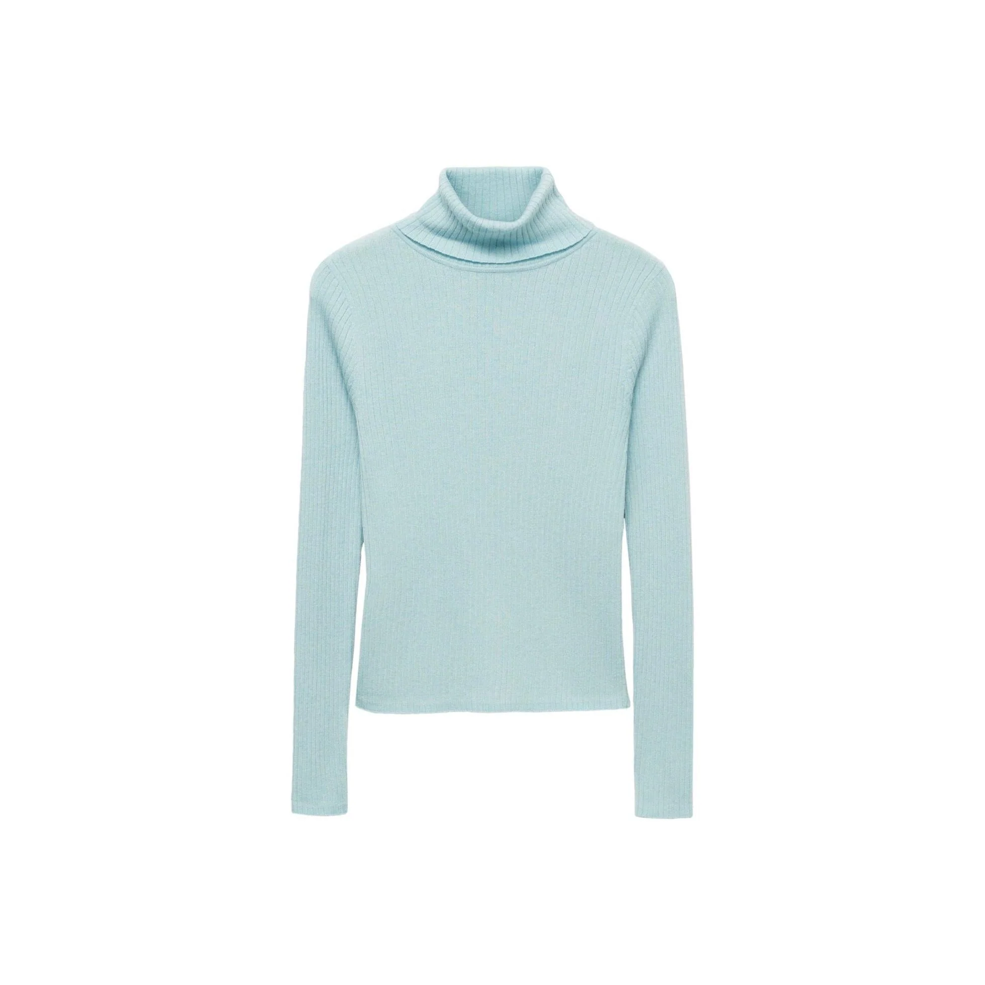 Pull-Over Laine Mélangée Col Roulé - Aqua Green - Image 3
