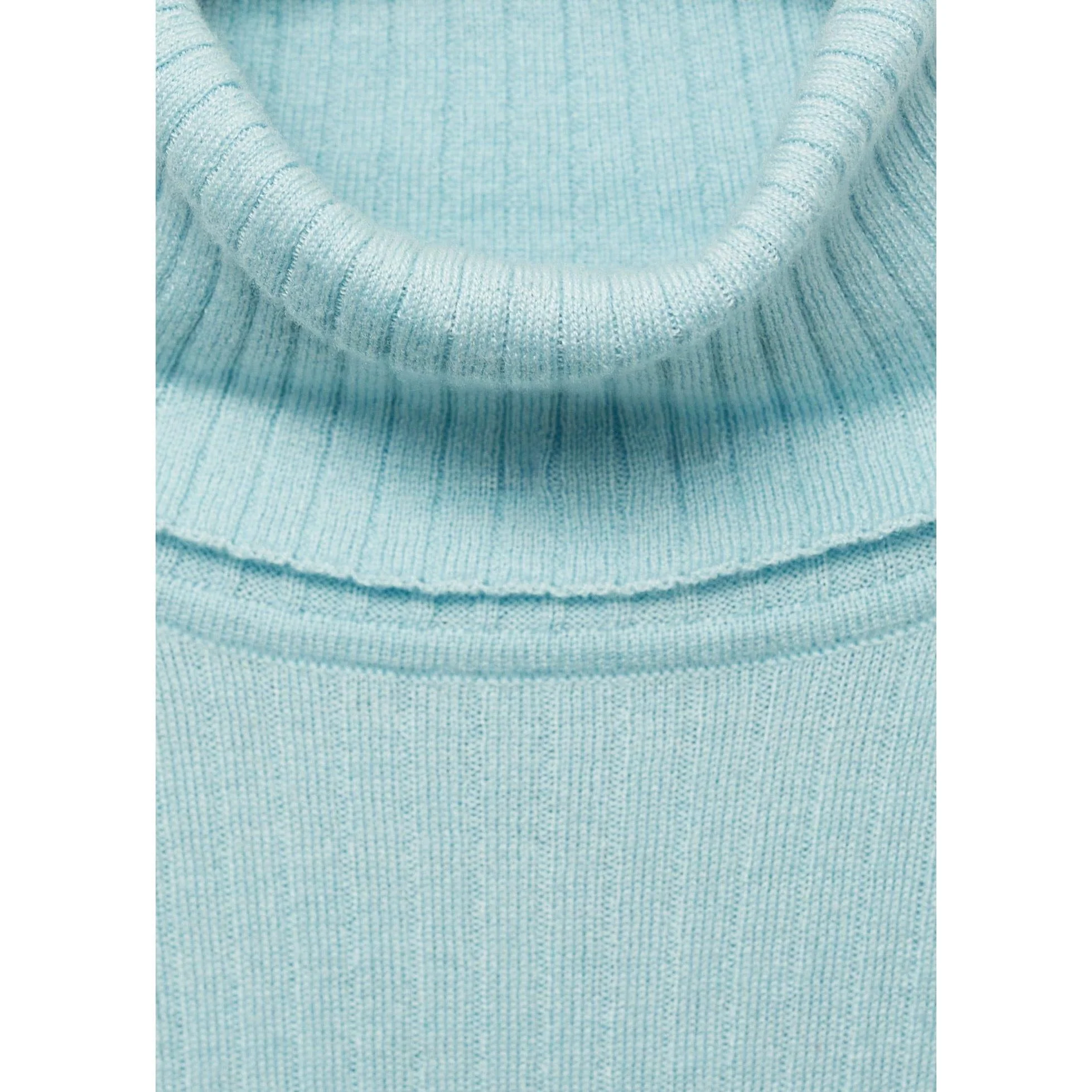 Pull-Over Laine Mélangée Col Roulé - Aqua Green - Image 5