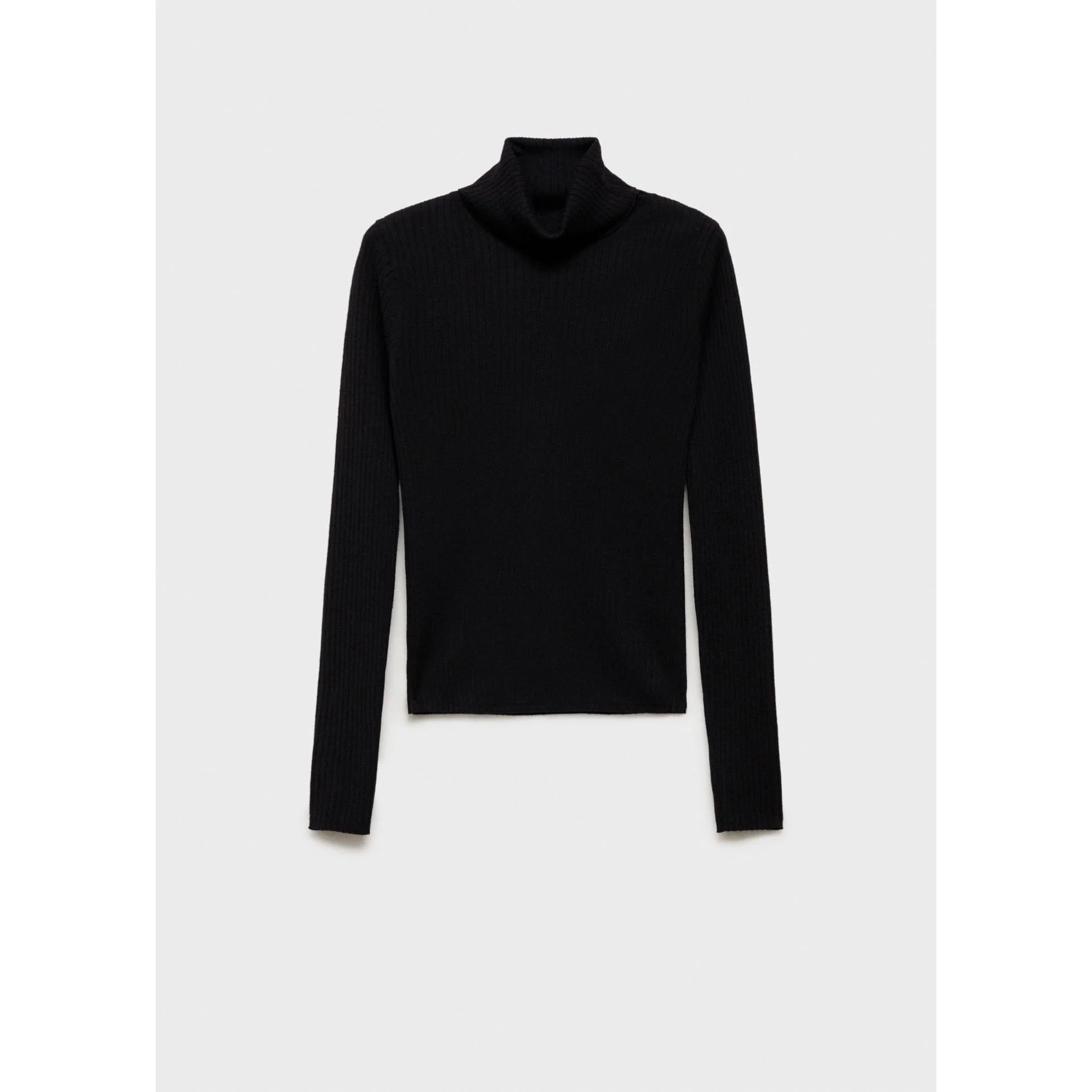 Pull-Over Laine Mélangée Col Roulé - Black - Image 2